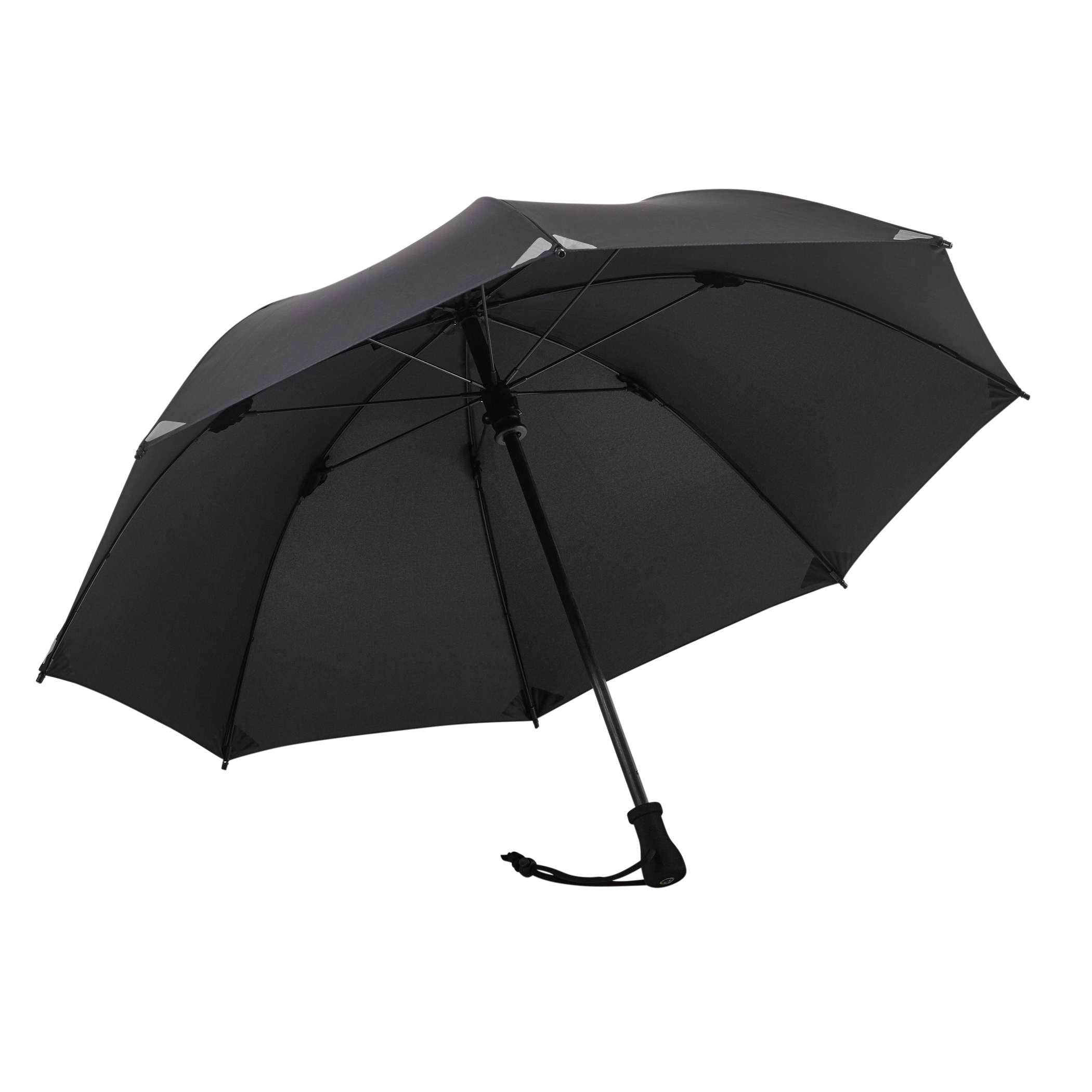 Trekking umbrella birdiepal outdoor, black, with reflectors, stick umbrella, extremely sturdy, stormproof