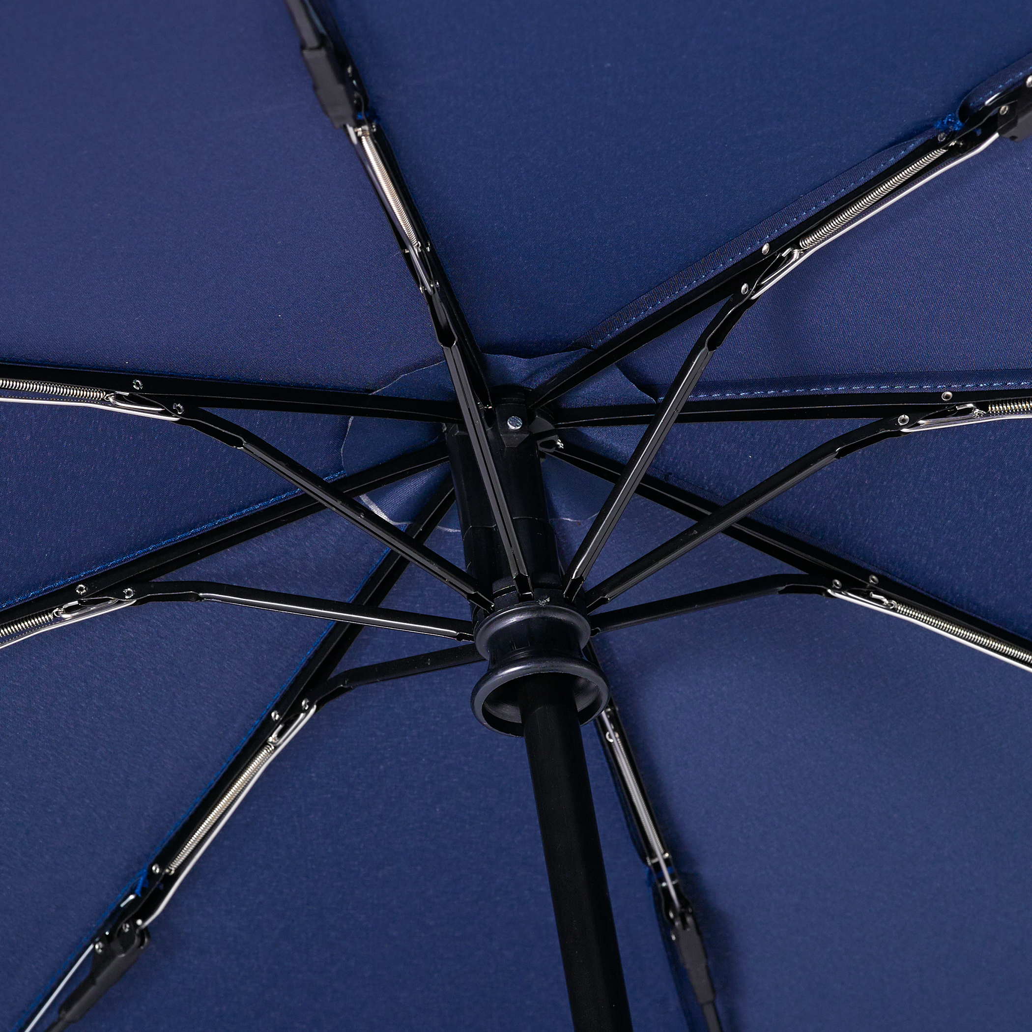 City umbrella 32P7-PWD, navy blue, pocket umbrella, eco-friendly, automatic, sustainable materials, dot design, white