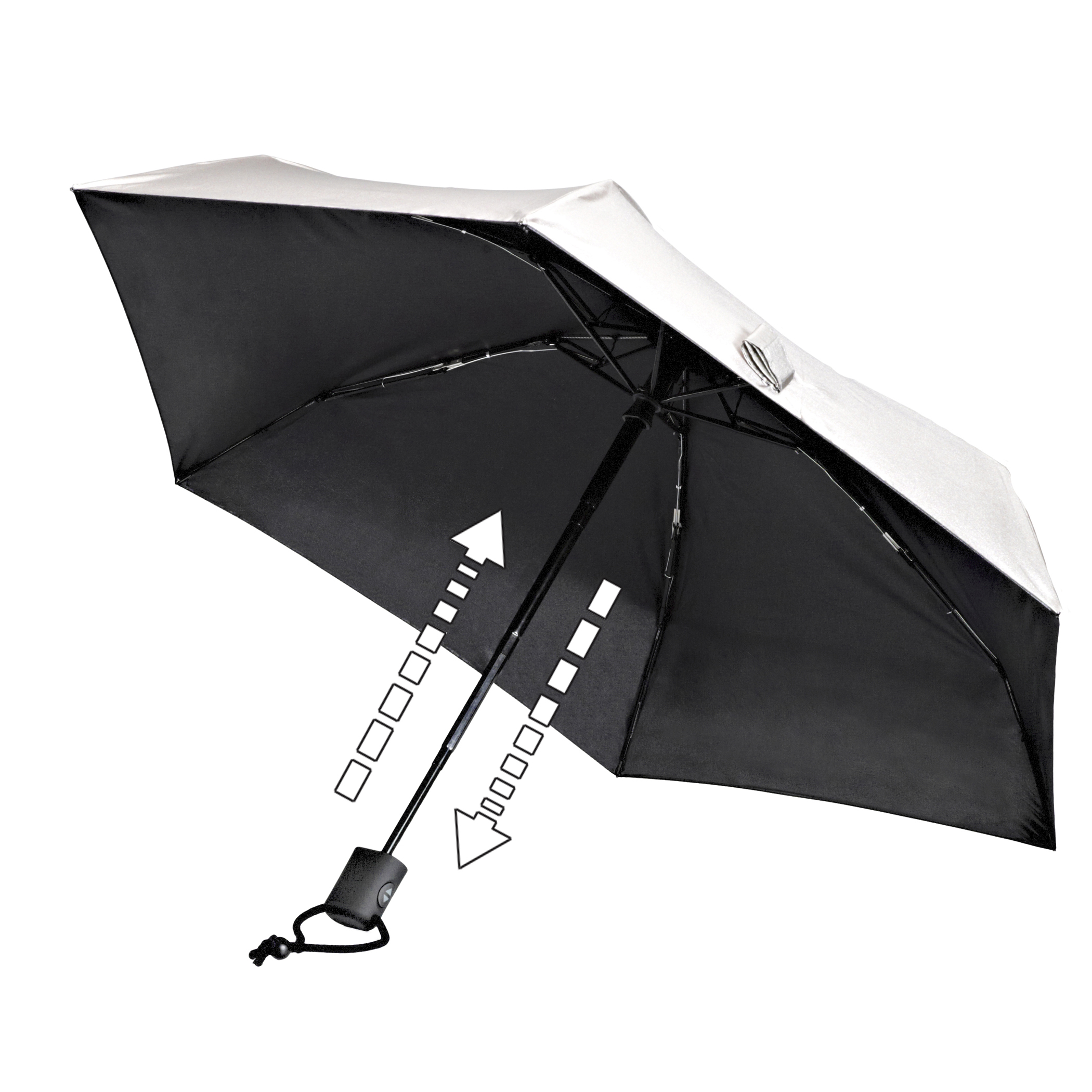 Parapluie de trekking Dainty automatic, argent, protection UV 50+