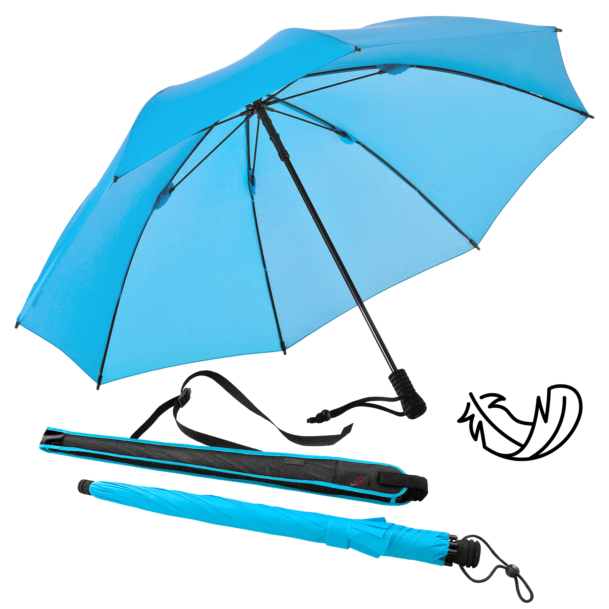 Parapluie de trekking Swing liteflex, bleu clair