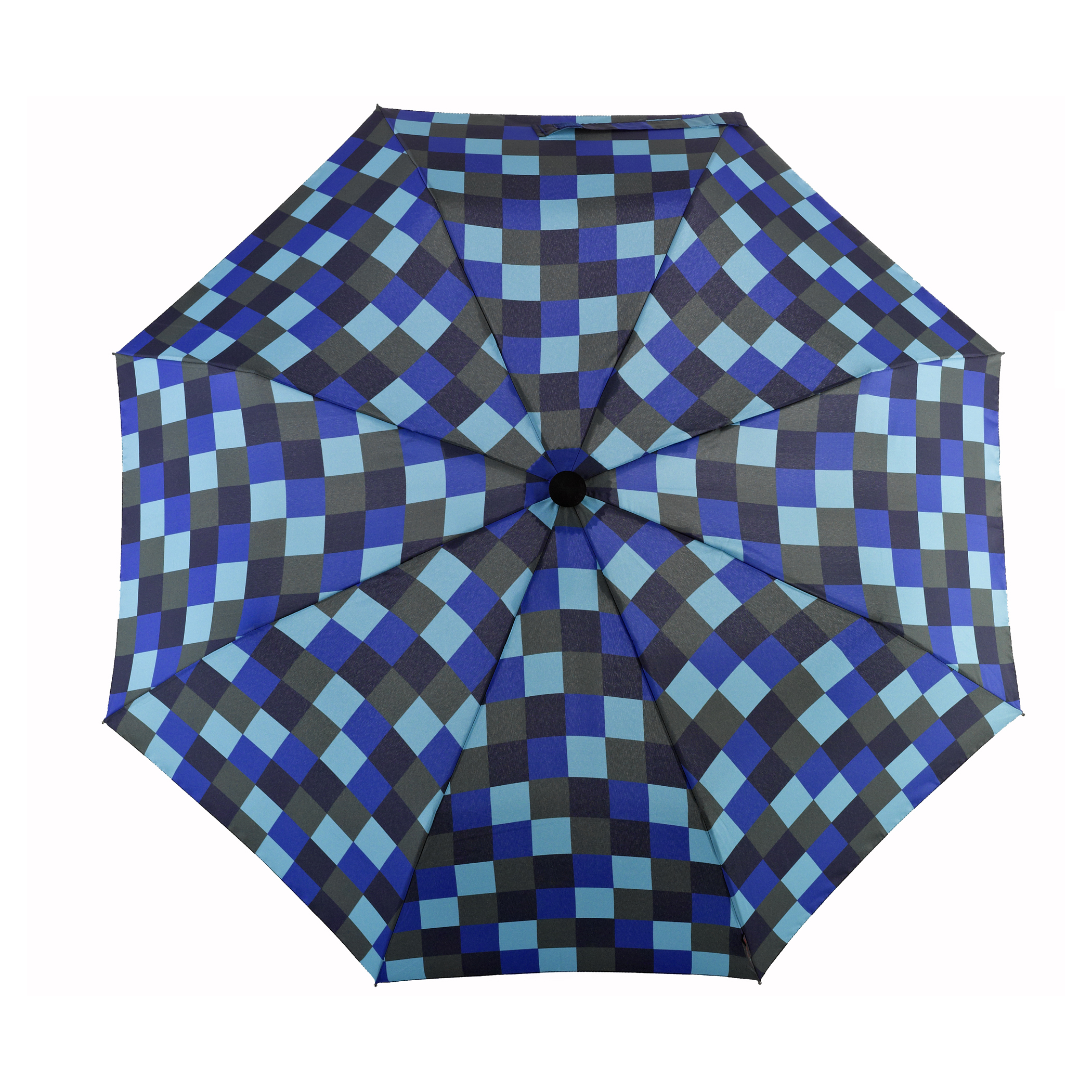 Trekking-Regenschirm Swing liteflex, blau / grün kariert