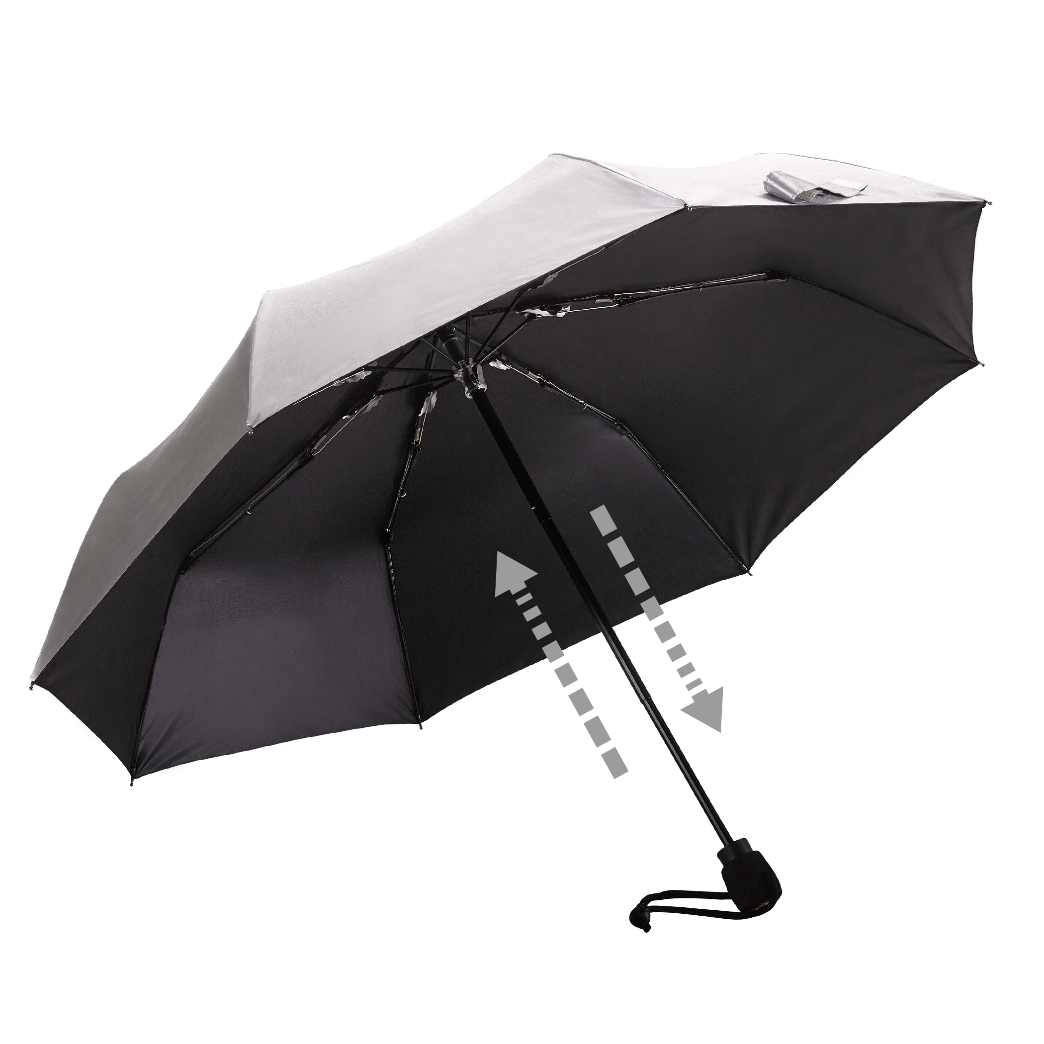 Parapluie de trekking light trek automatic, argent, protection UV 50+
