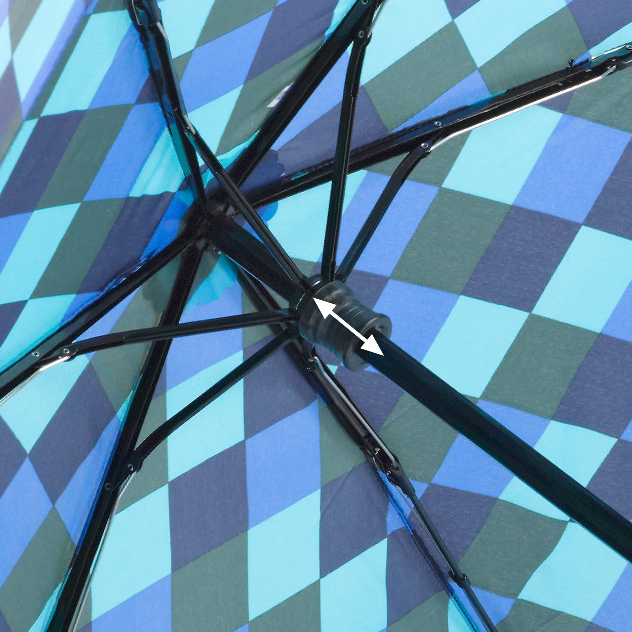 Trekking umbrella light trek ultra, blue / green plaid