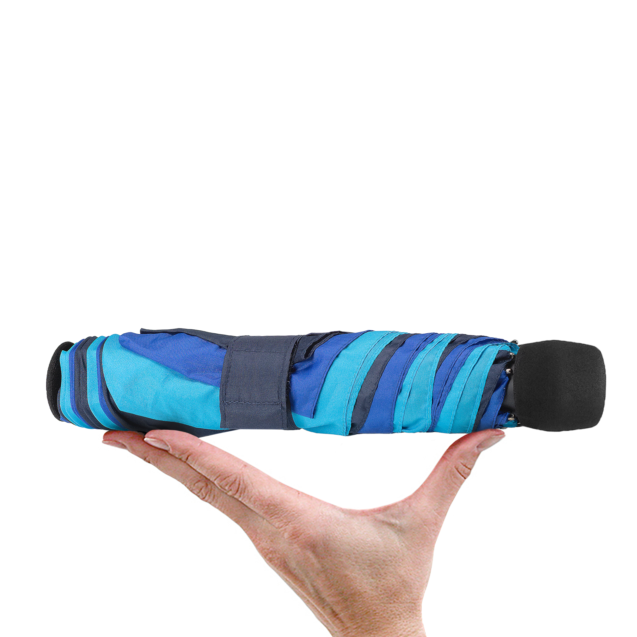 Trekking umbrella light trek, blue / green, pocket umbrella, manual, compact, with compass