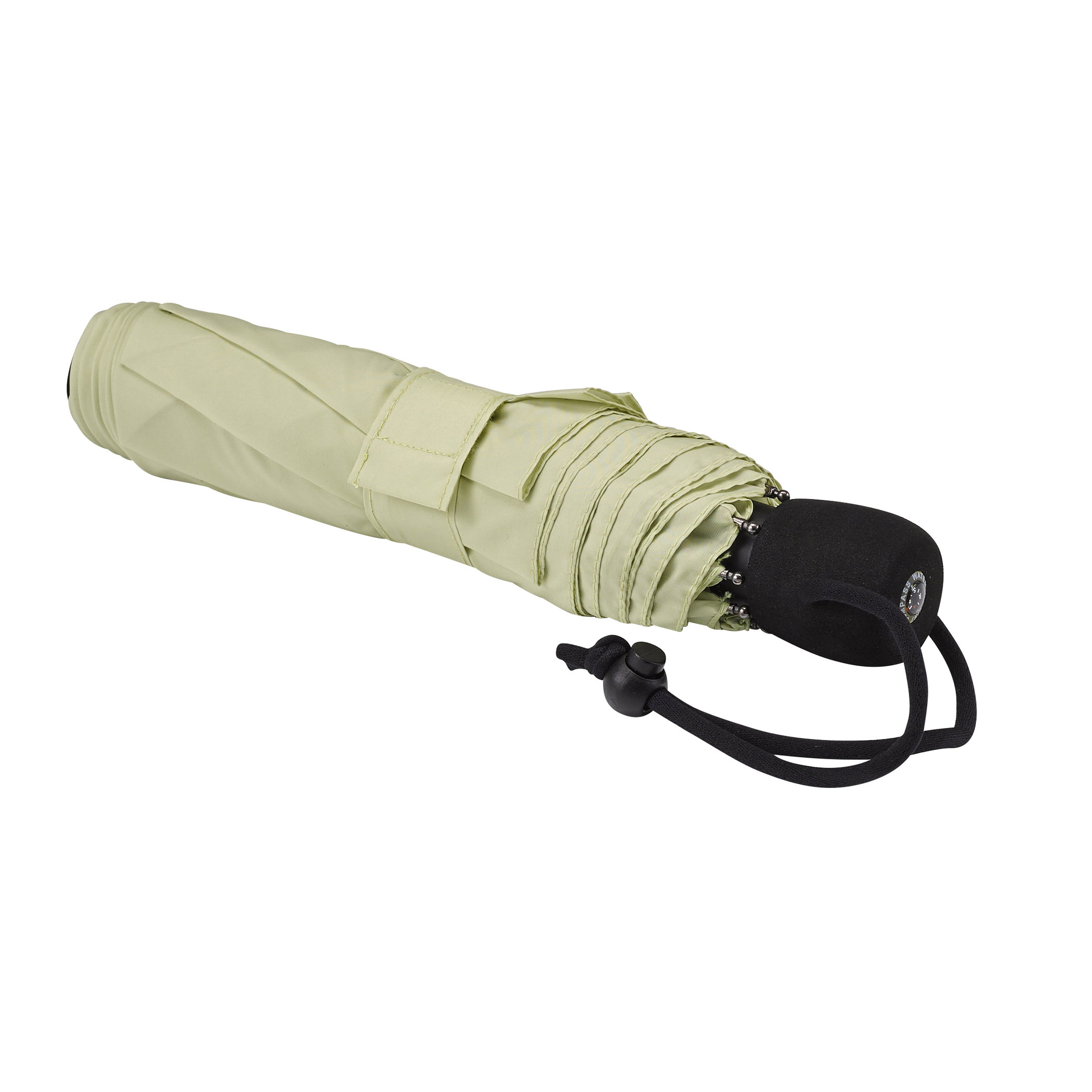 Trekking umbrella light trek, light green, pocket umbrella, manual, compact, with compass
