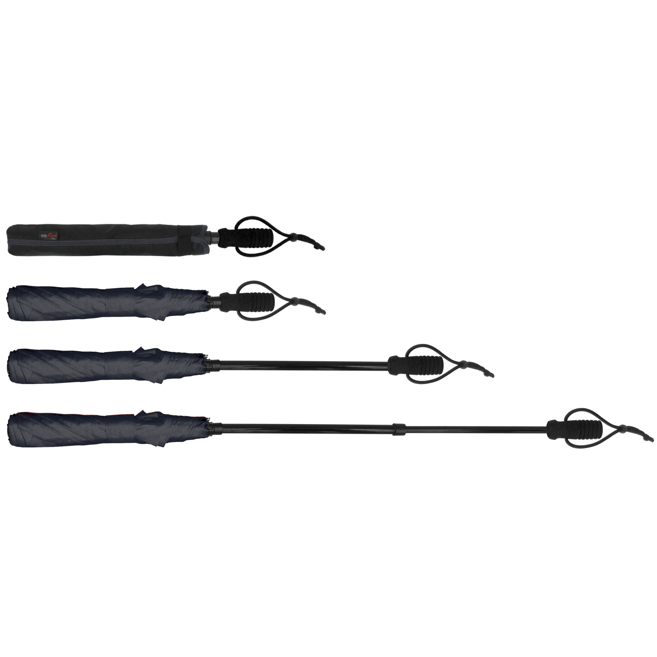 Trekking umbrella teleScope handsfree, black