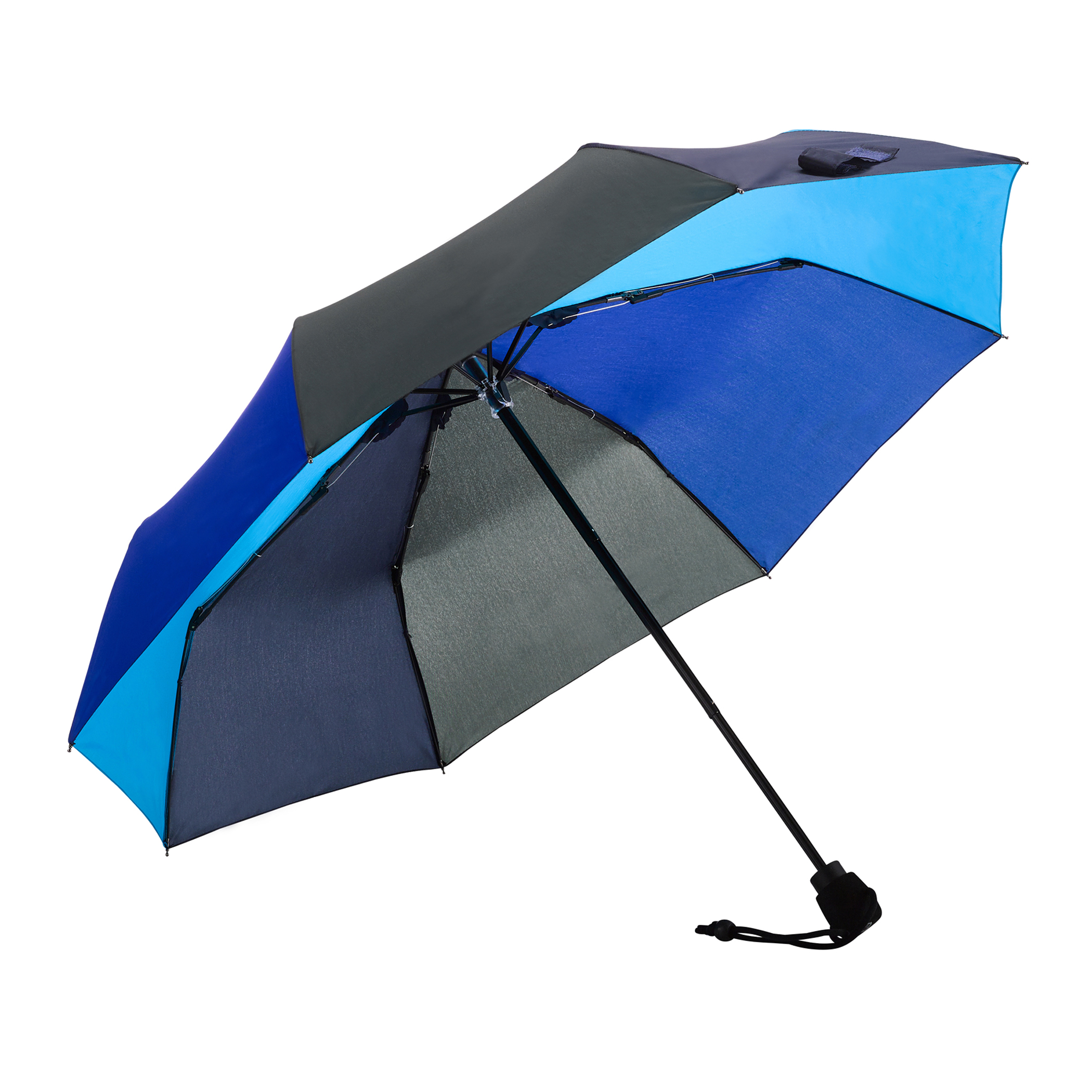 Trekking umbrella light trek, blue / green, pocket umbrella, manual, compact, with compass