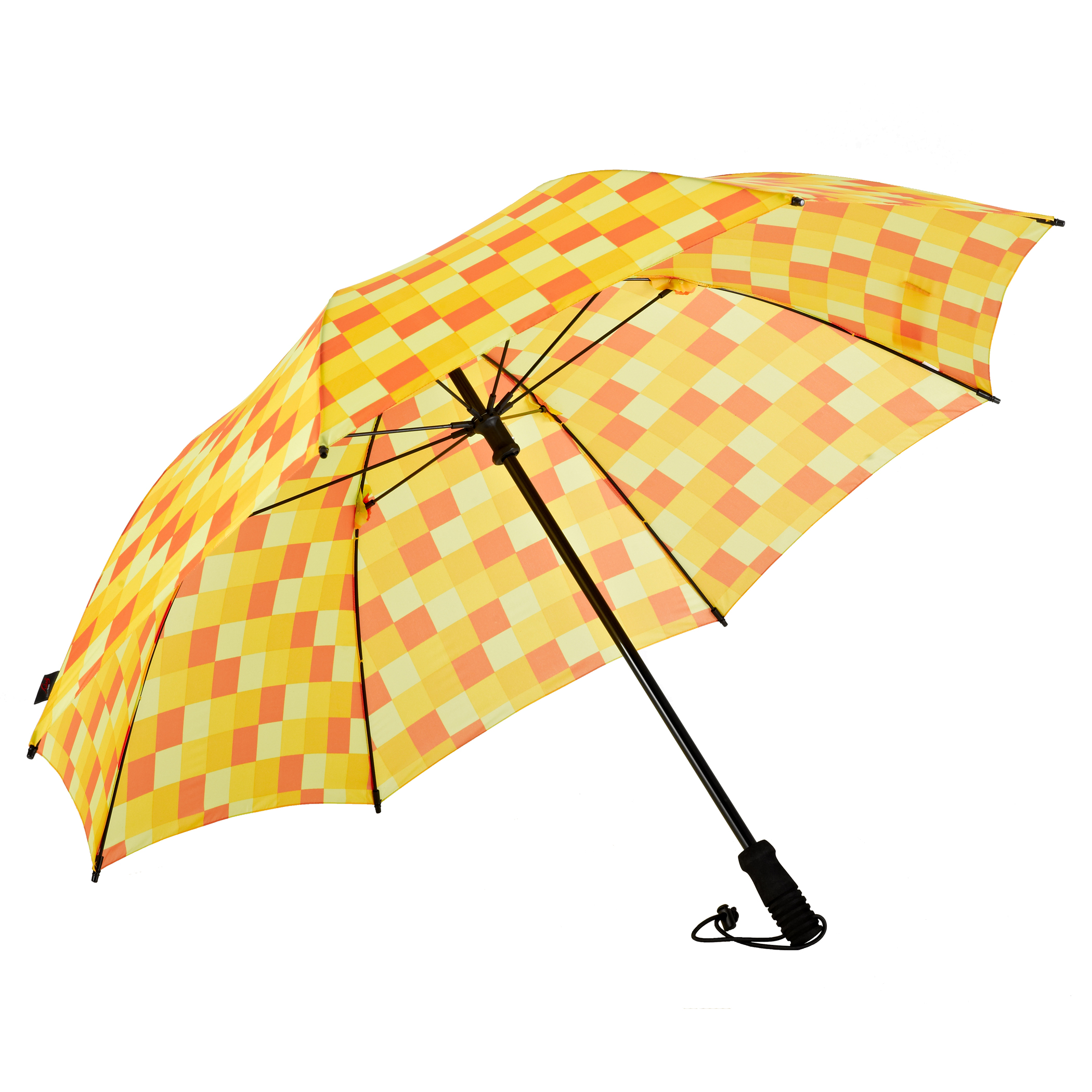 Parapluie de trekking Swing handsfree, jaune / orange à carreaux