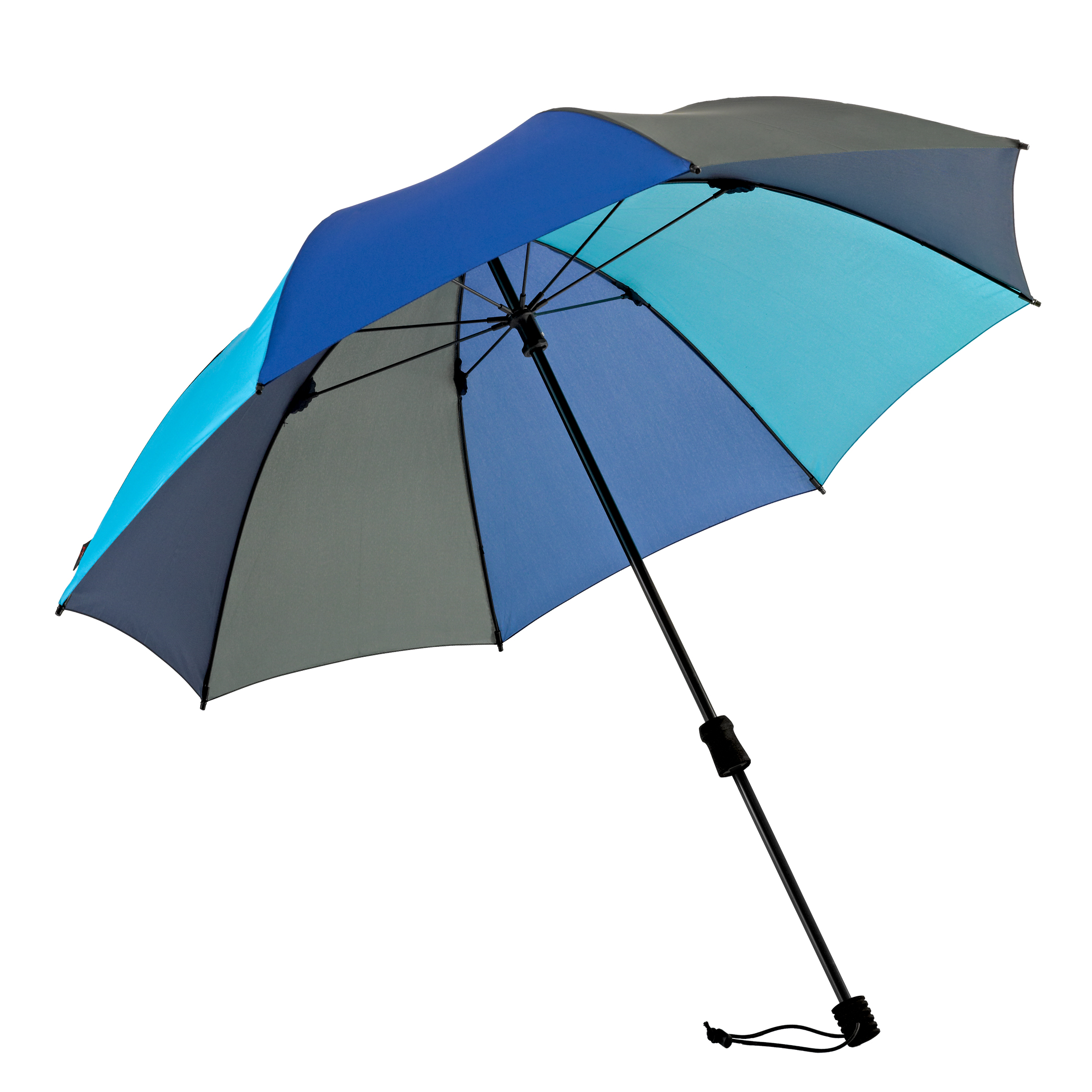 Trekking-Regenschirm Swing handsfree, blau / grün