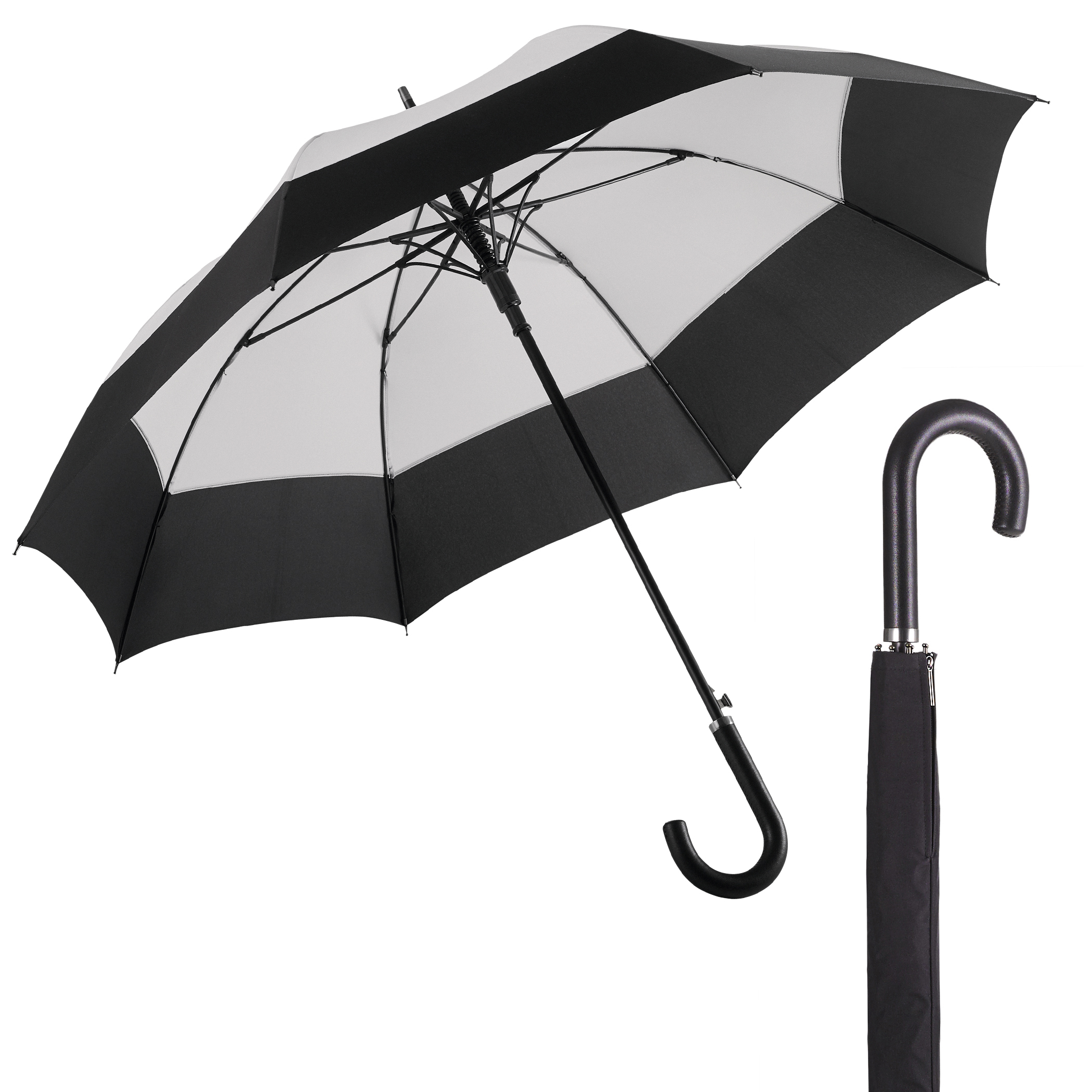 Parapluie de ville W335, gris clair / noir