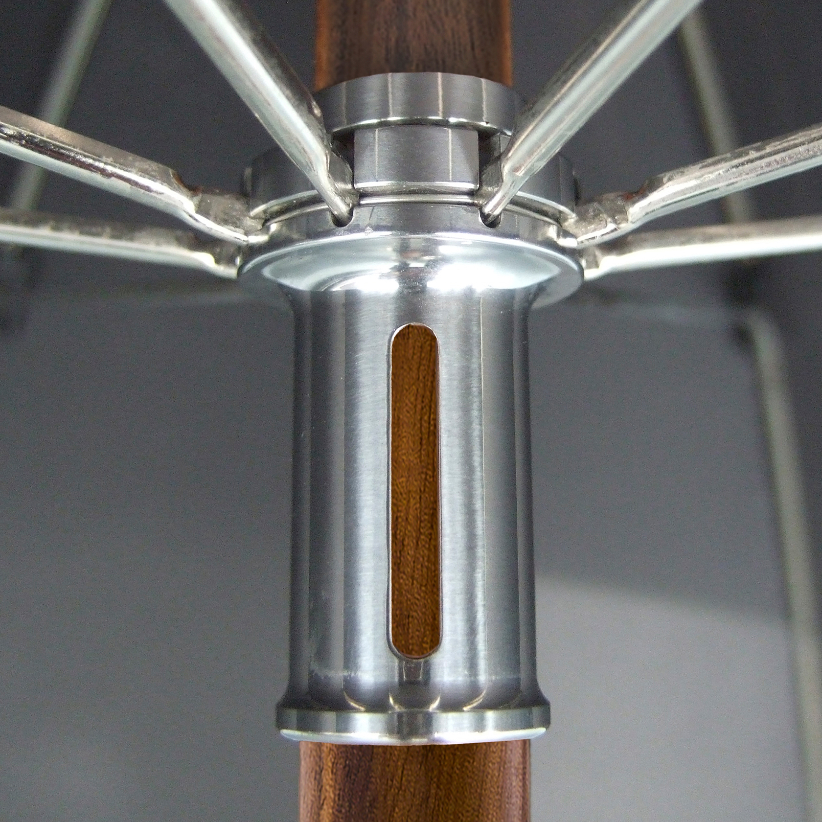 Luxury umbrella Brillant HH88, wooden handle made of walnut, wooden stick made of walnut, silk black