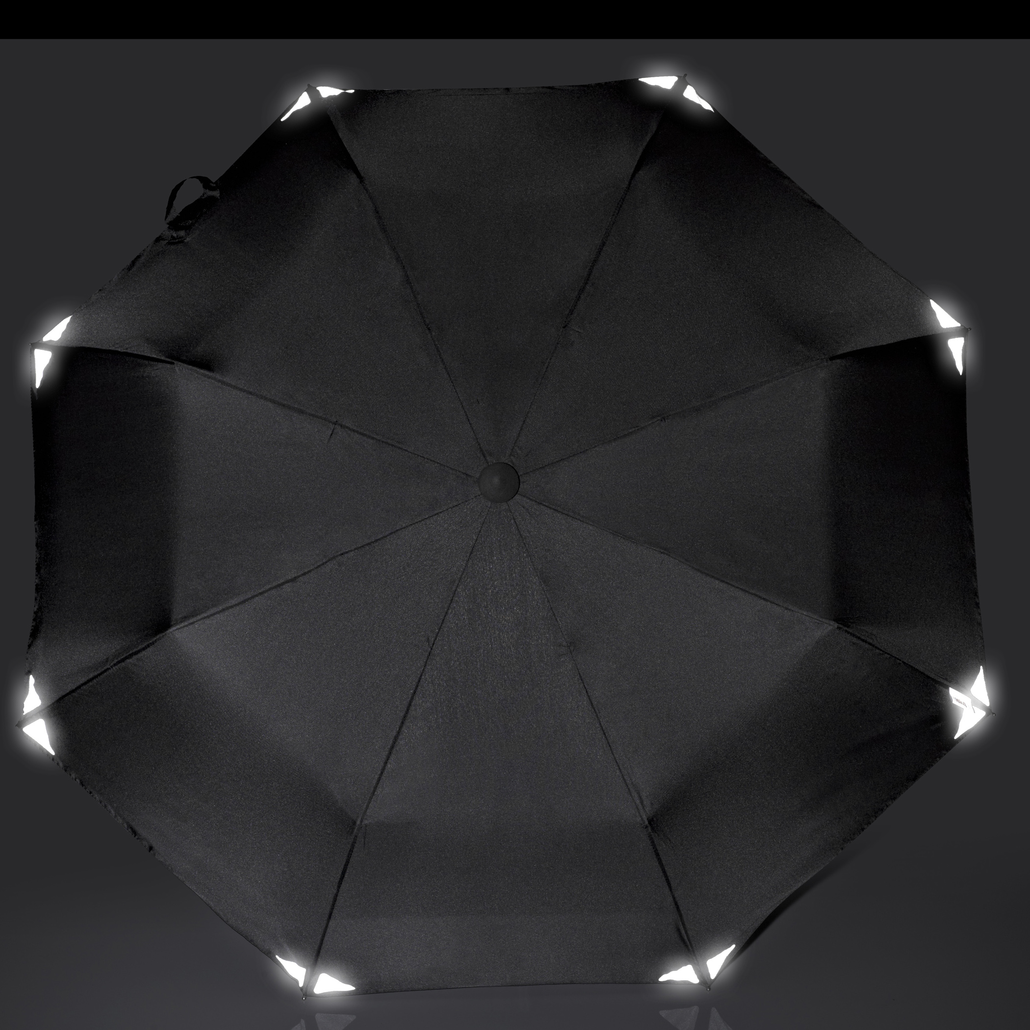 Trekking umbrella light trek automatic, black, with reflectors