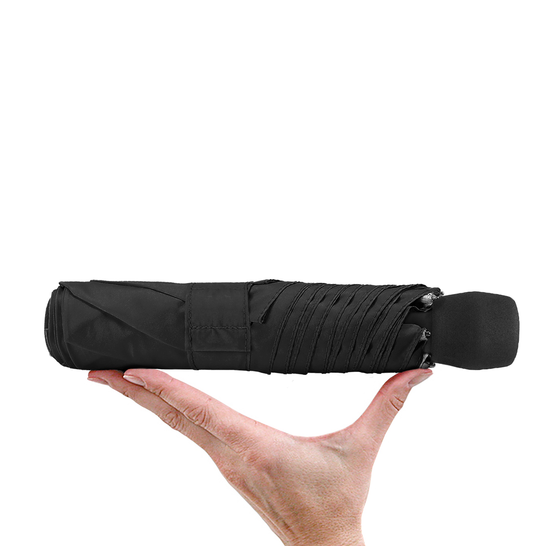 Parapluie de trekking light trek, noir, parapluie de poche, manuel, compact, avec boussole