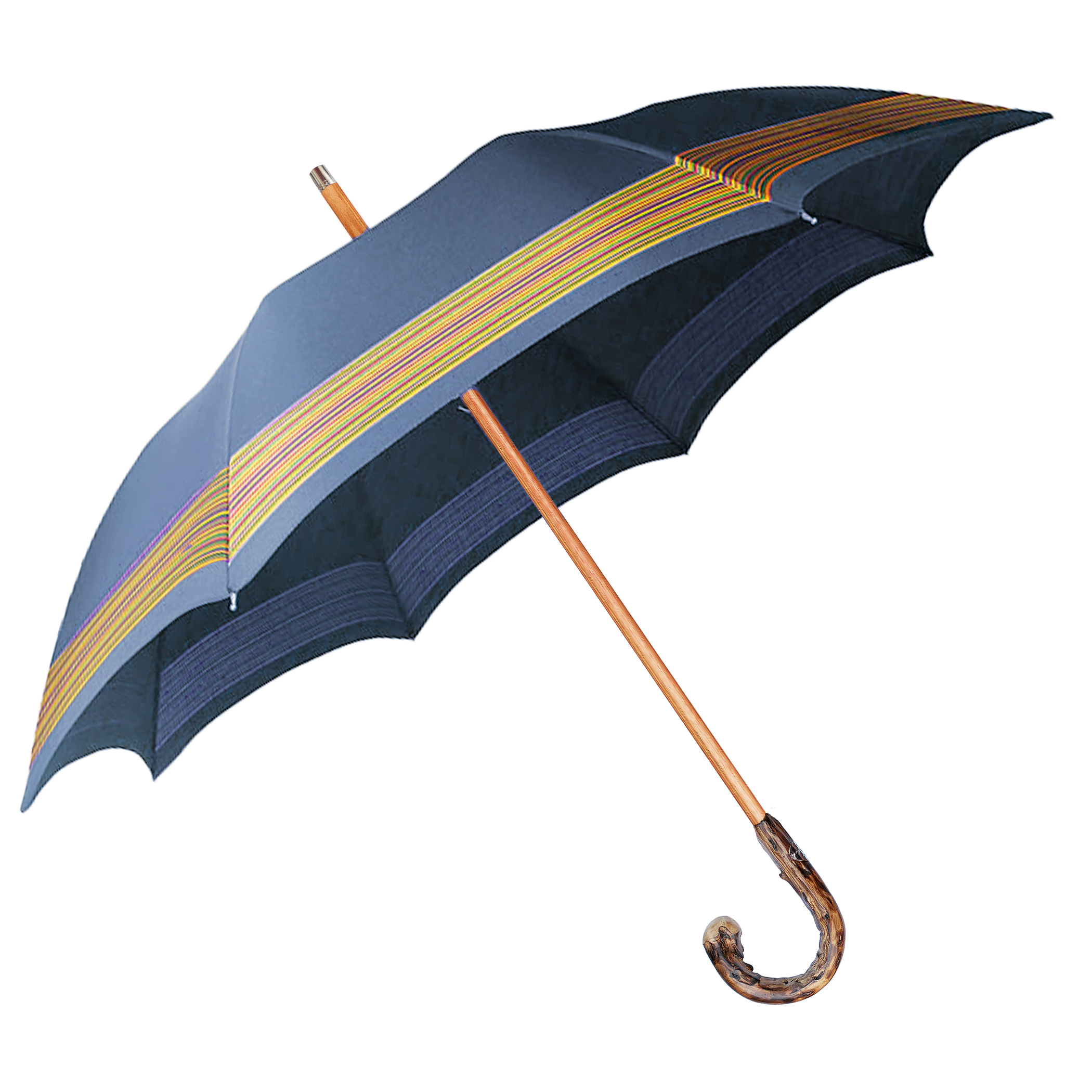 Classic umbrella CM01-GGJ, navy blue, with striped border