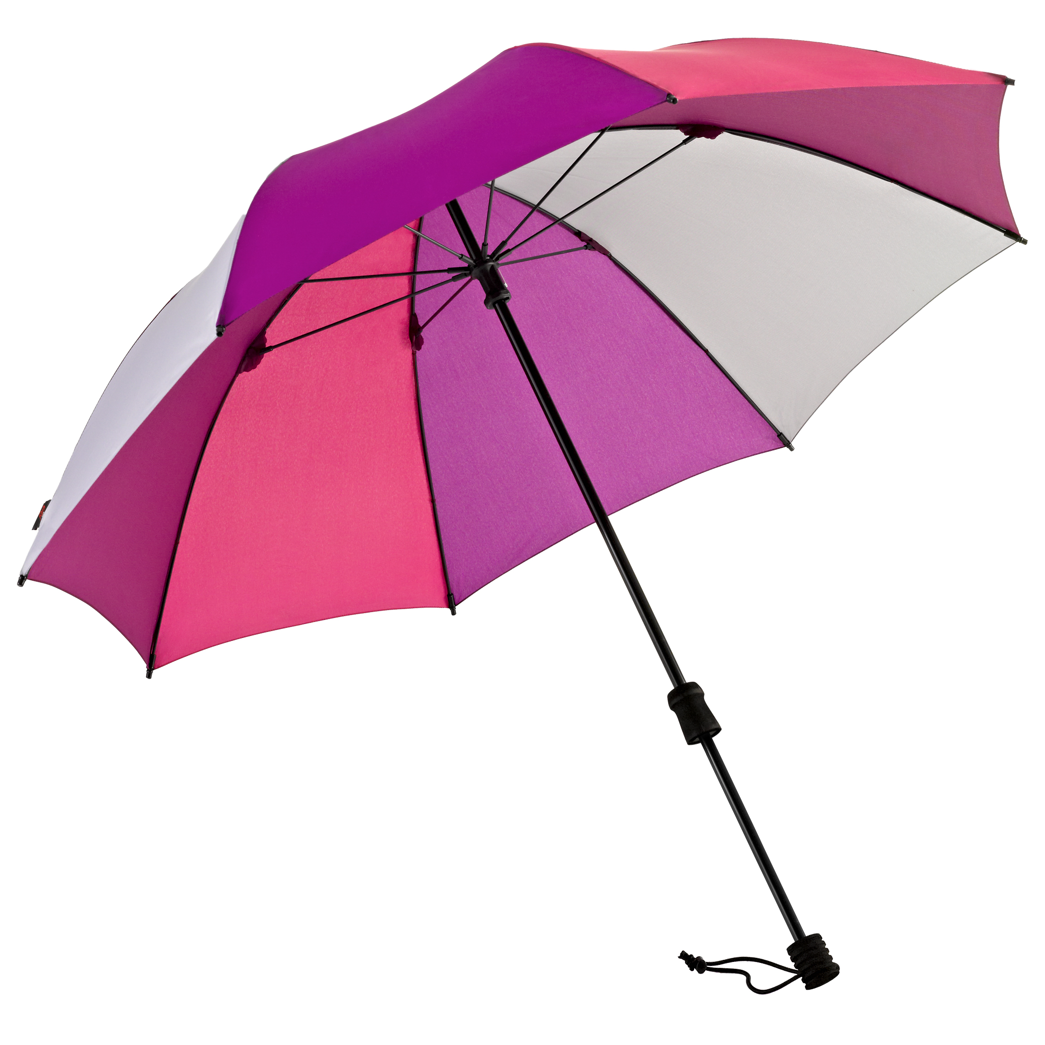 Trekking-Regenschirm Swing handsfree, lila / rot / grau