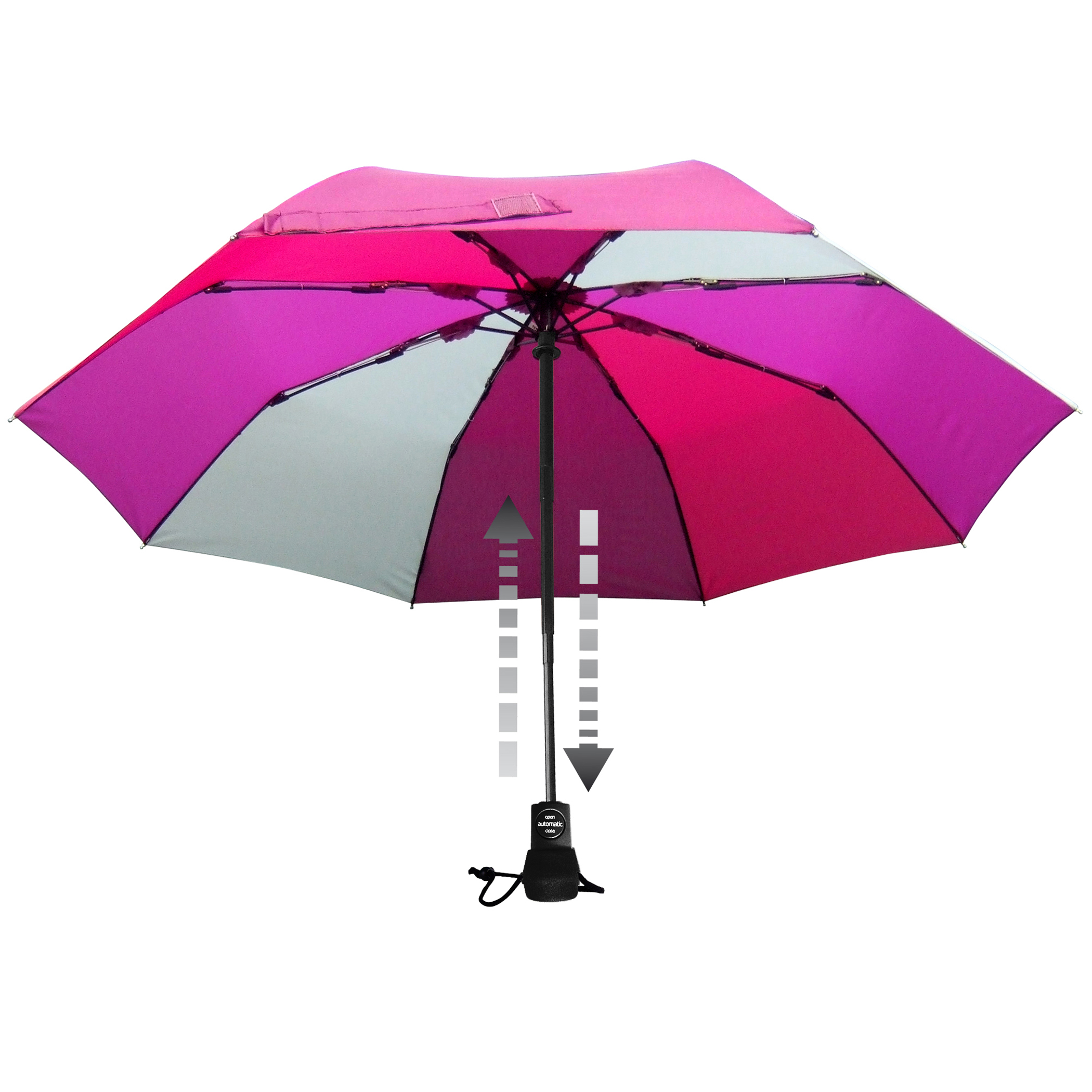 Trekking umbrella light trek automatic, purple / red / grey