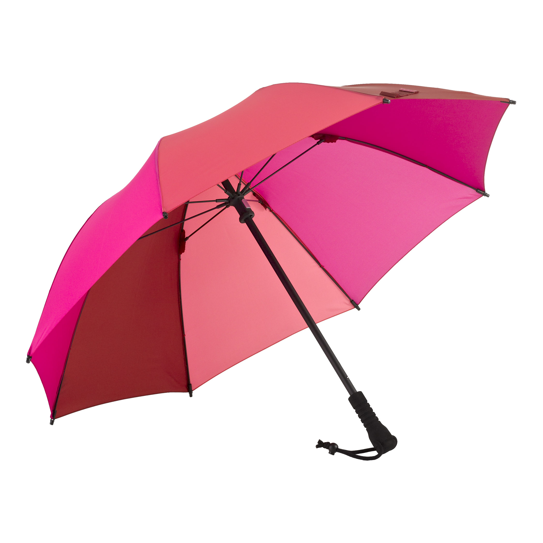 Trekking umbrella birdiepal outdoor, pink / red / claret, stick umbrella, extremely sturdy, stormproof