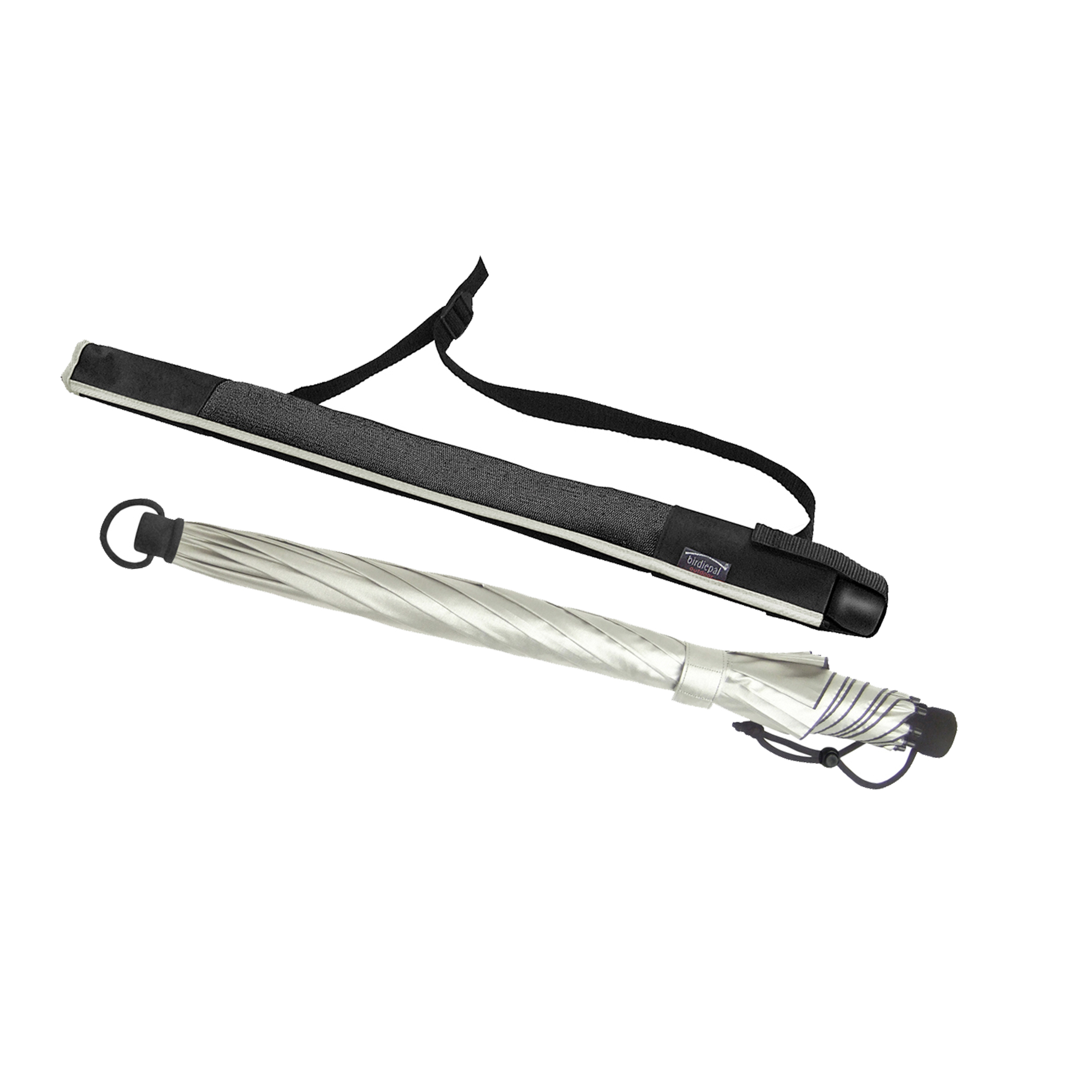 Trekking umbrella birdiepal outdoor, silver, UV protection UPF 50+, stick umbrella, extremely sturdy, stormproof