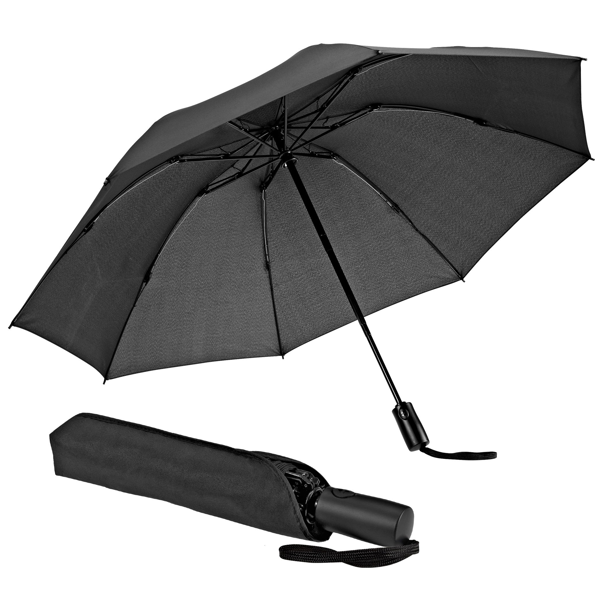 Parapluie de ville 32Z7, noir, s'ouvre et se ferme à l'envers, automatique
