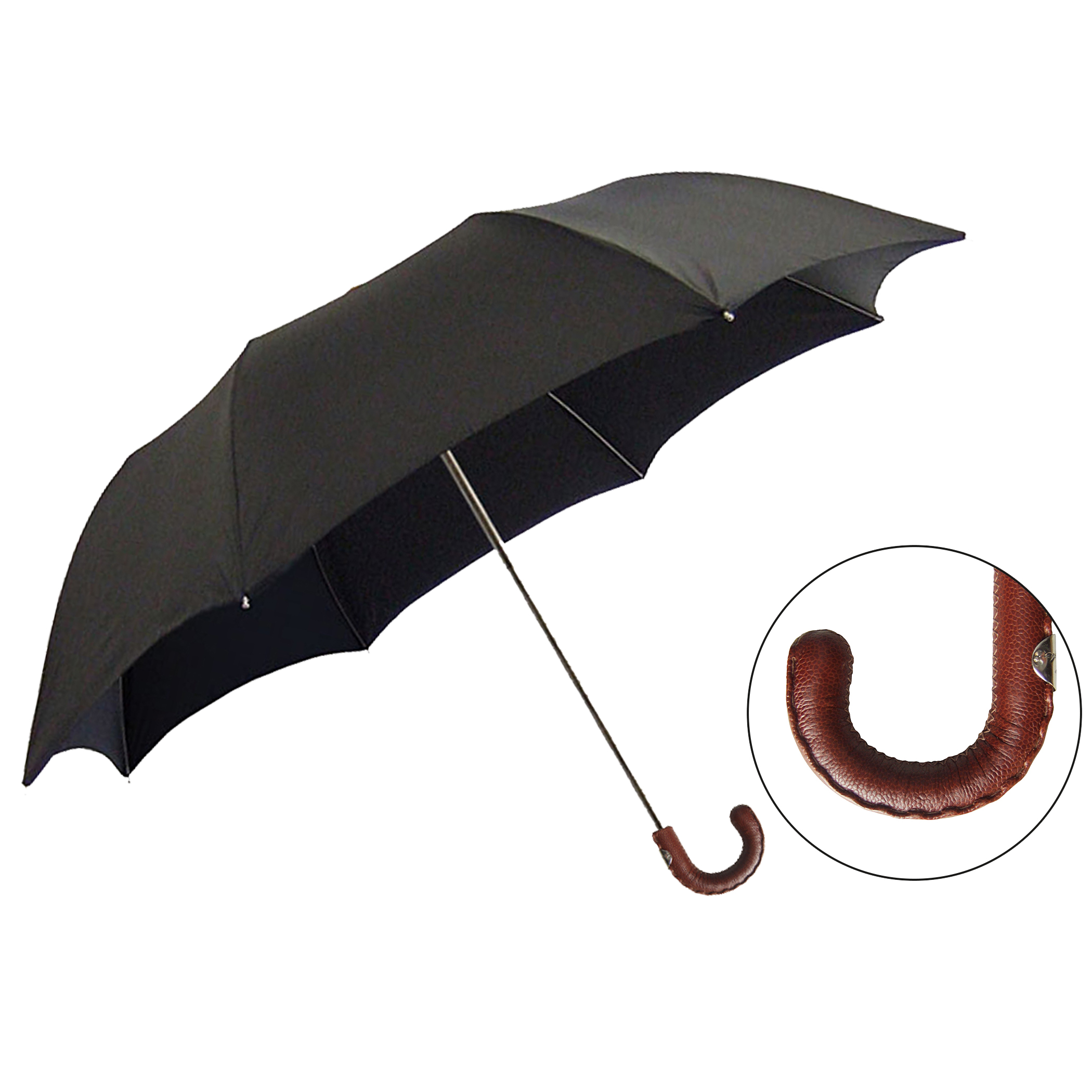 Parapluie classique CM07-NXT-BA, noir, poignée brun