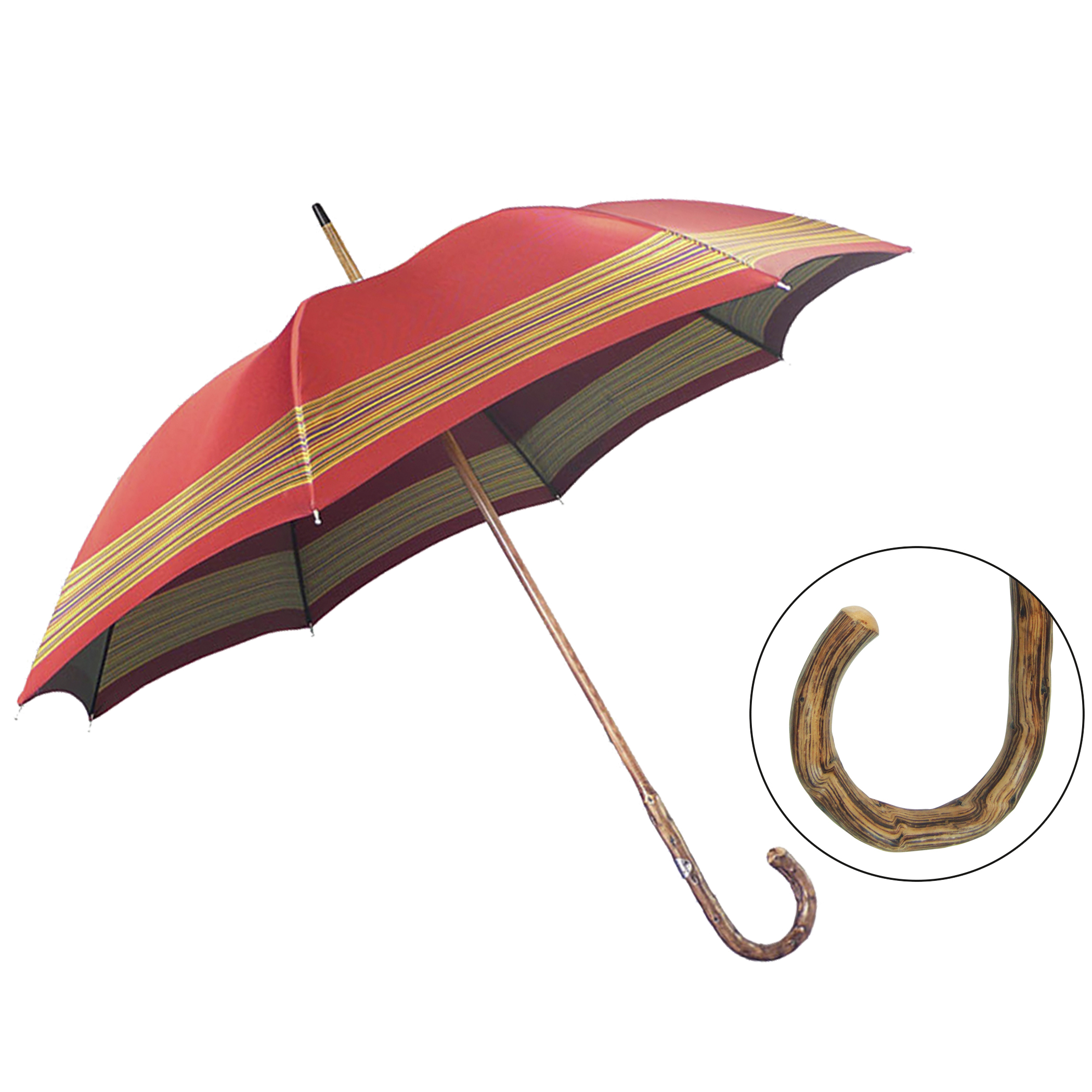 Parapluie classique CM06-GGJ, rouge, avec bordure rayée