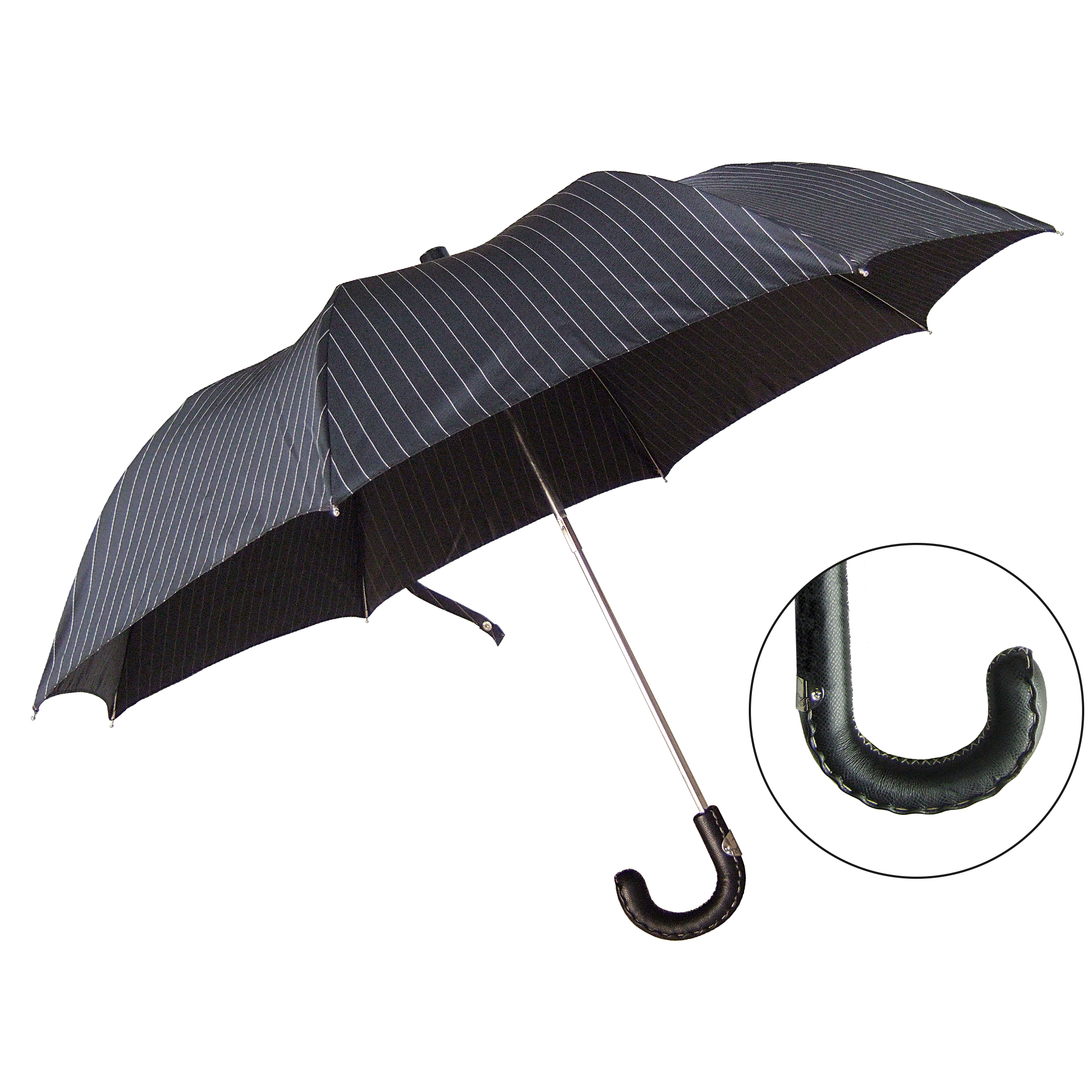 Parapluie classique CM07-NL, noir / blanc rayé