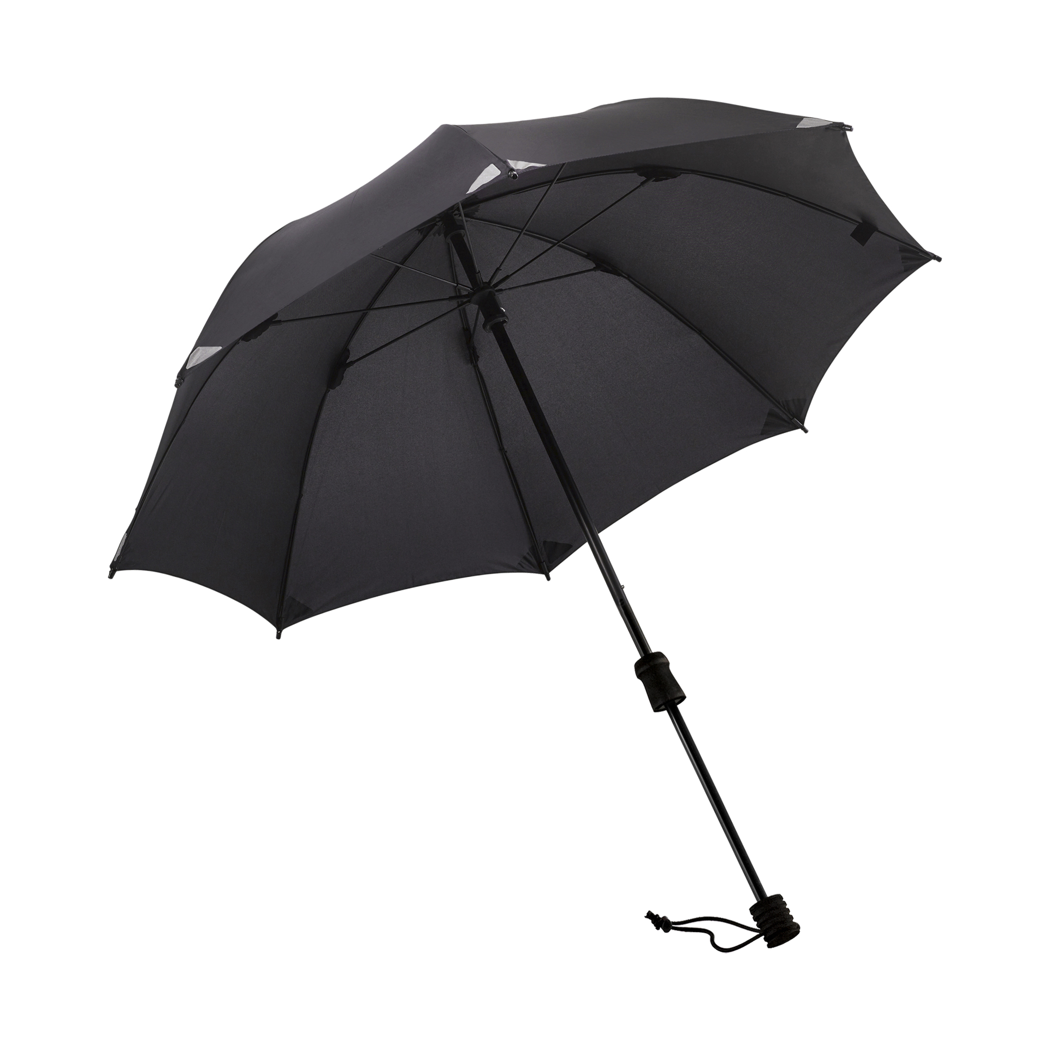 Parapluie de trek Swing handsfree, noir, avec bandes réfléchissantes