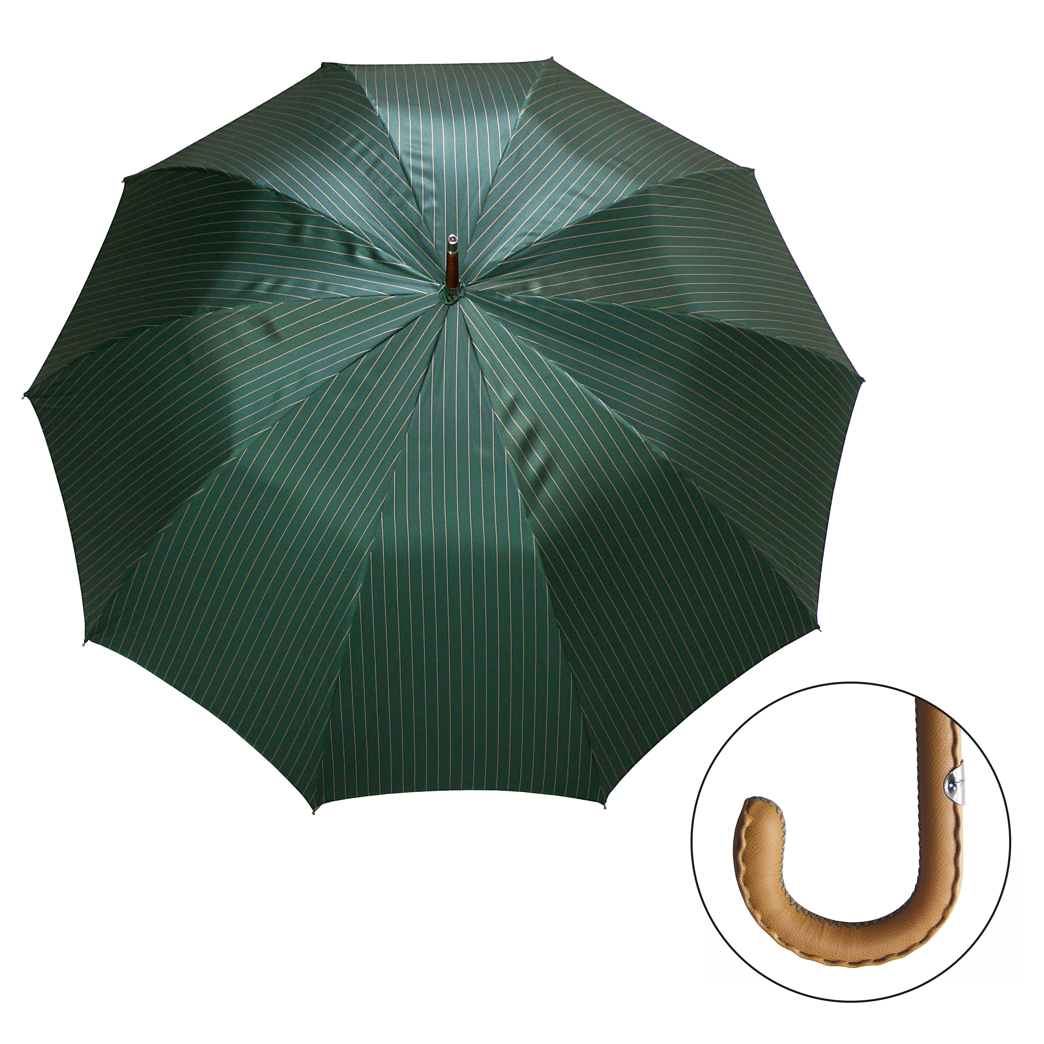 Parapluie classique CM02-NLM54J4, vert / beige rayé