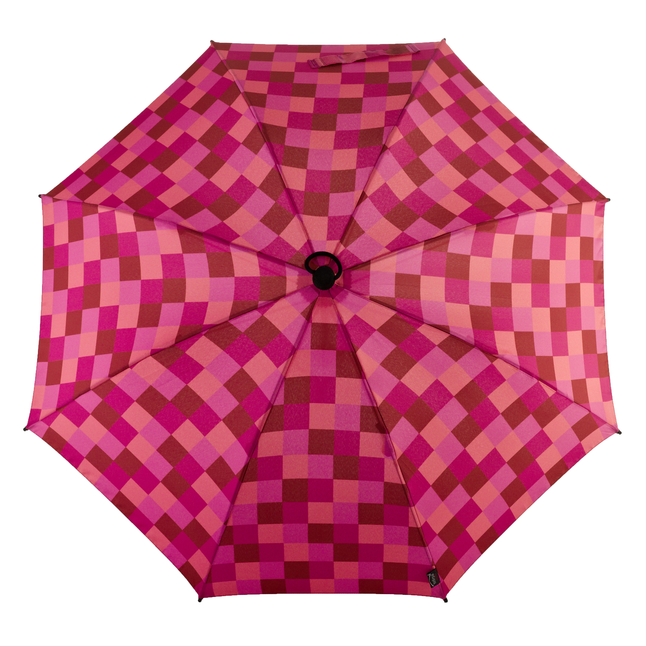 Trekking-Regenschirm birdiepal outdoor, rosa / rot kariert, Stockschirm, extrem stabil, sturmsicher