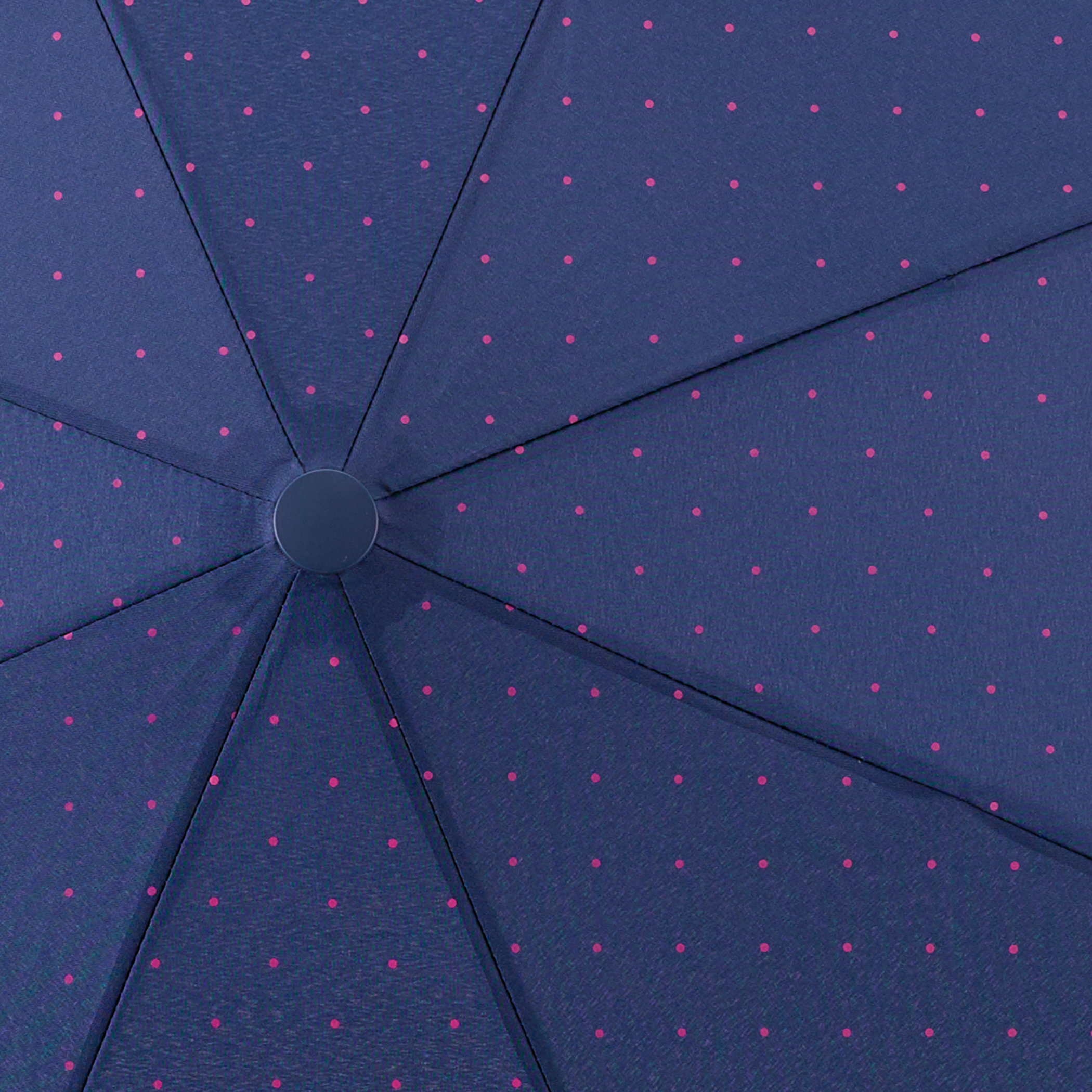 Parapluie de ville 32P7-PPD, écologique, bleu marine, parapluie de poche, écologique, automatique, matériaux durables, dessin à pois, rose