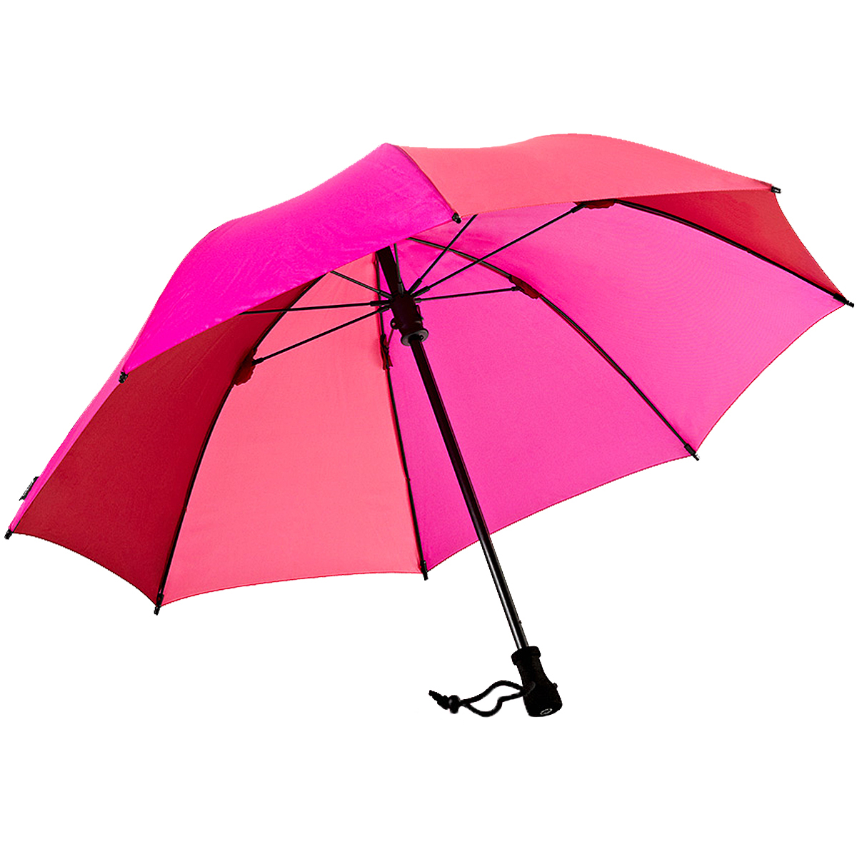 Trekking umbrella birdiepal outdoor, pink / red / claret, stick umbrella, extremely sturdy, stormproof