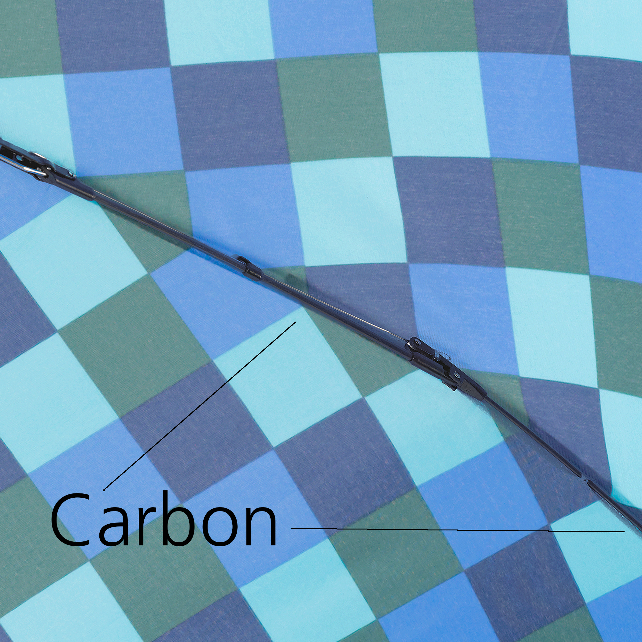 Trekking umbrella light trek ultra, blue / green plaid