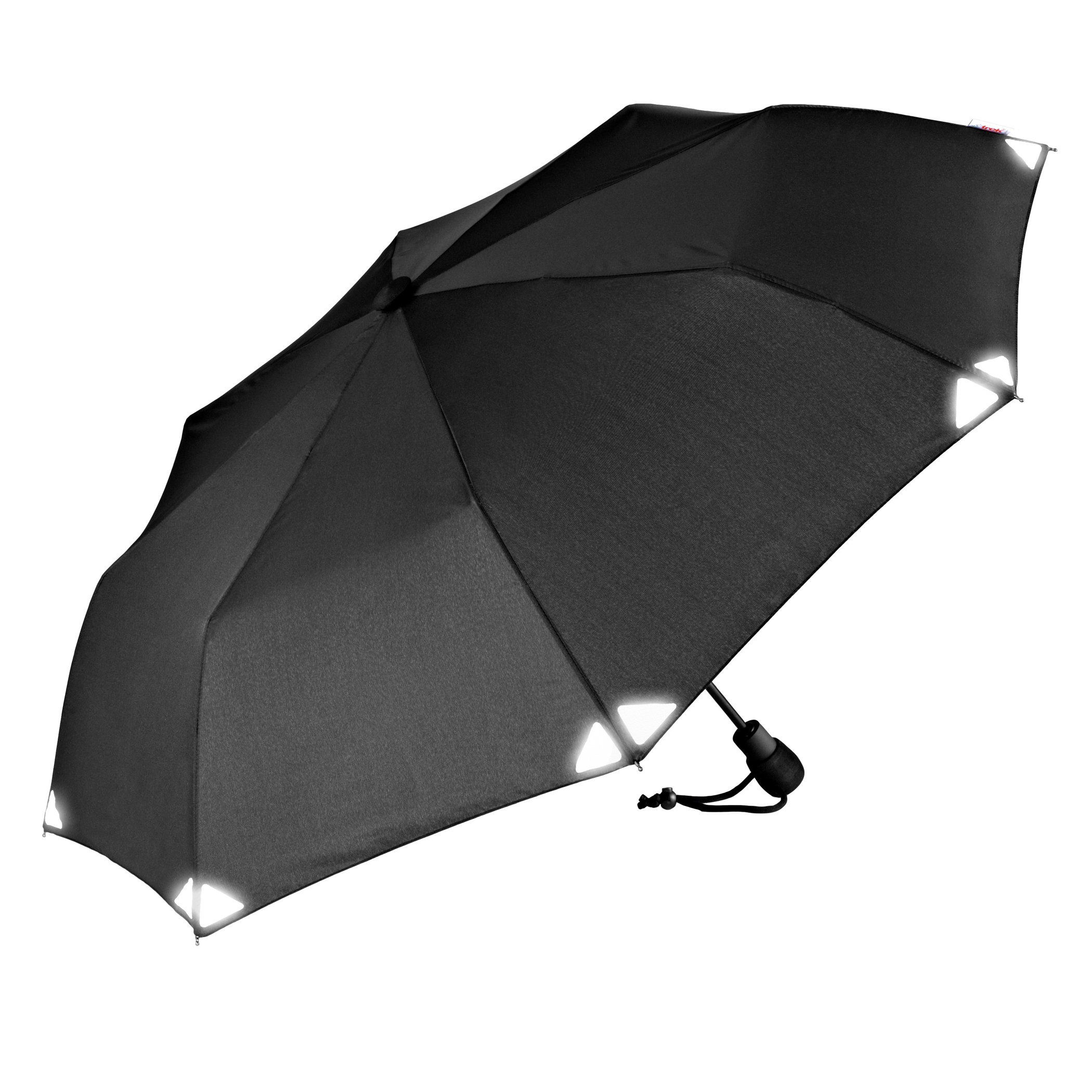 Trekking umbrella light trek automatic, black, with reflectors