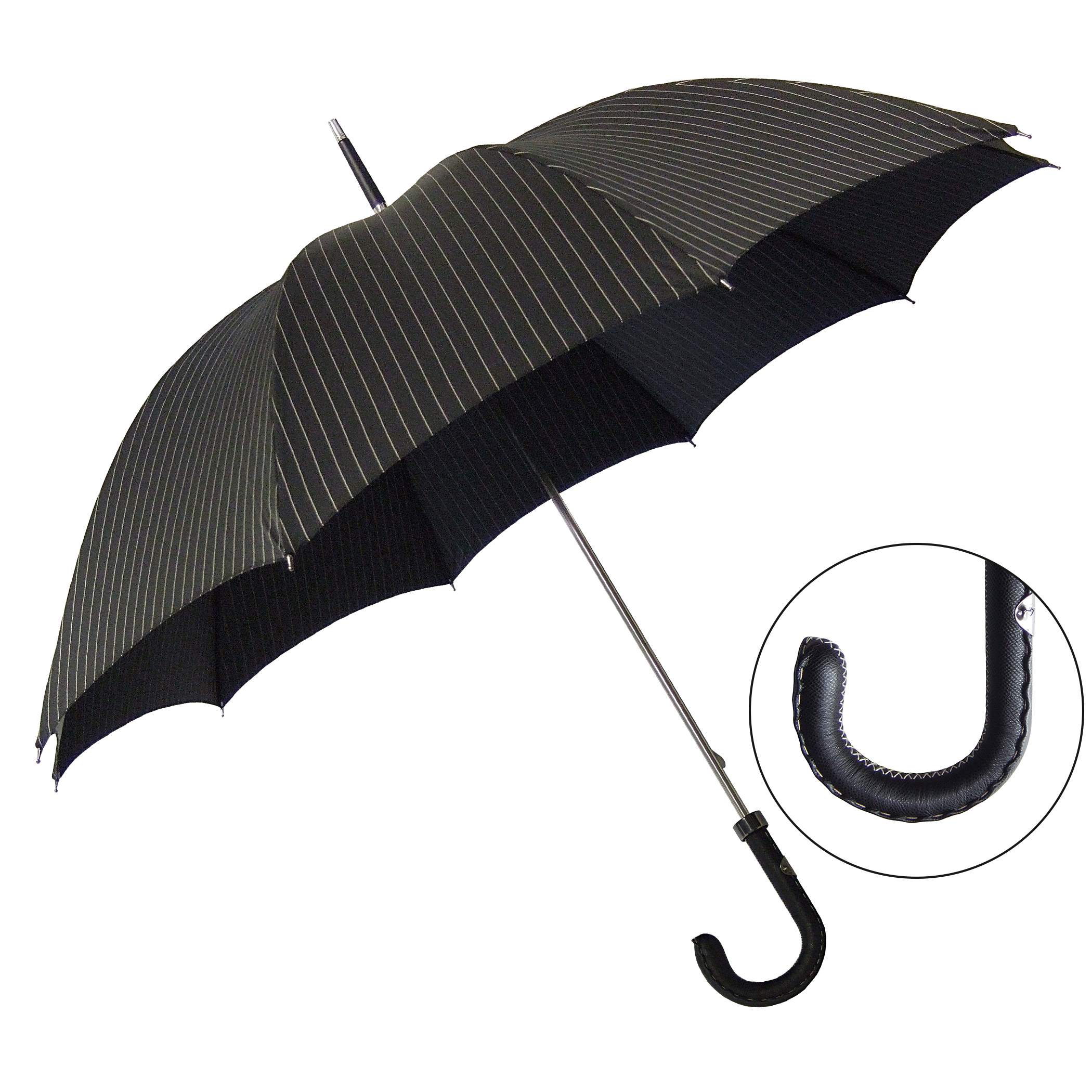 Parapluie classique CM02-NLM45J7, noir / blanc rayé