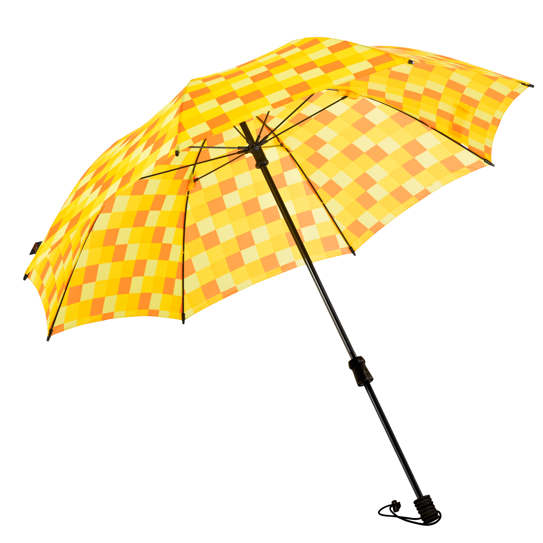 Parapluie de trekking Swing handsfree, jaune / orange à carreaux