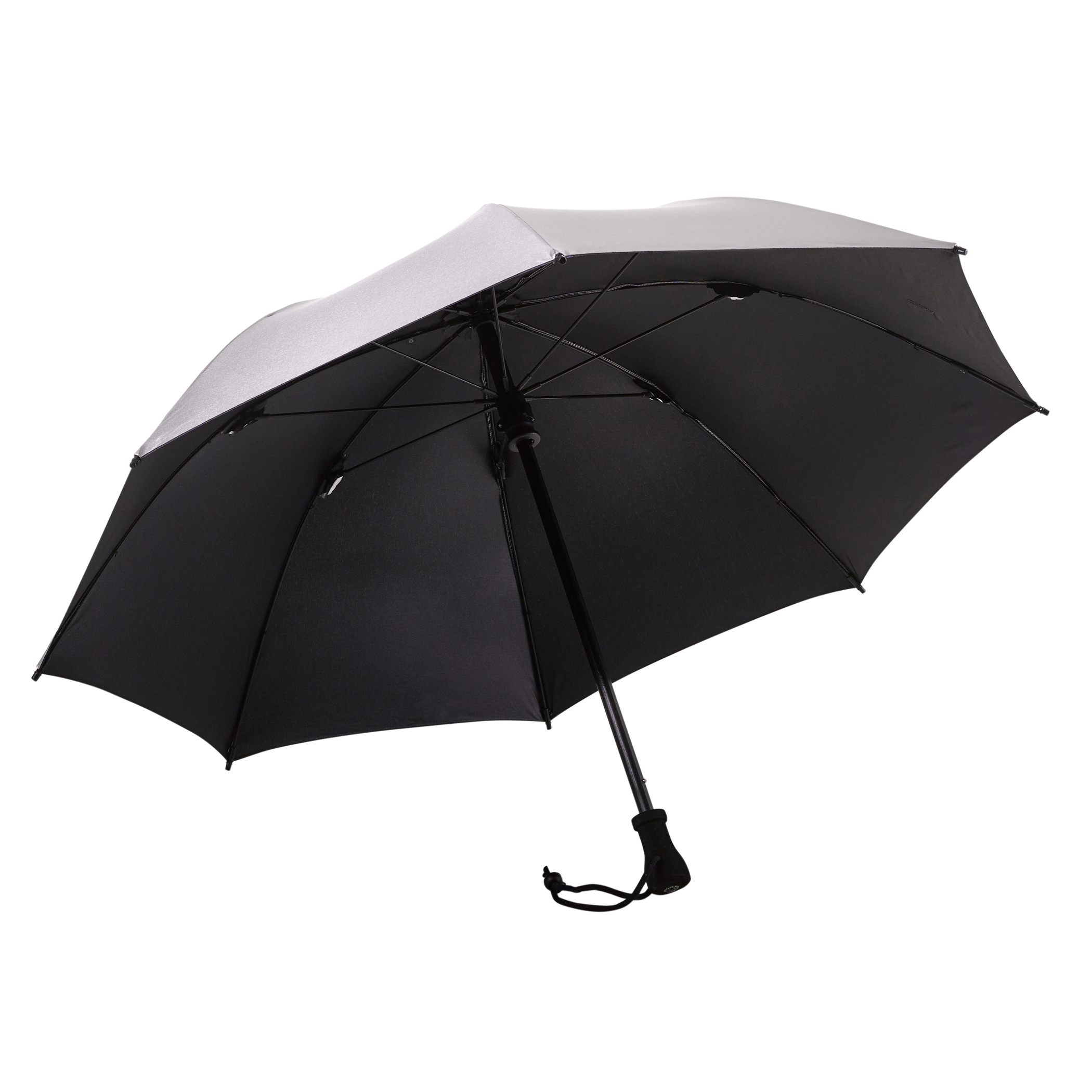 Trekking umbrella birdiepal outdoor, silver, UV protection UPF 50+, stick umbrella, extremely sturdy, stormproof