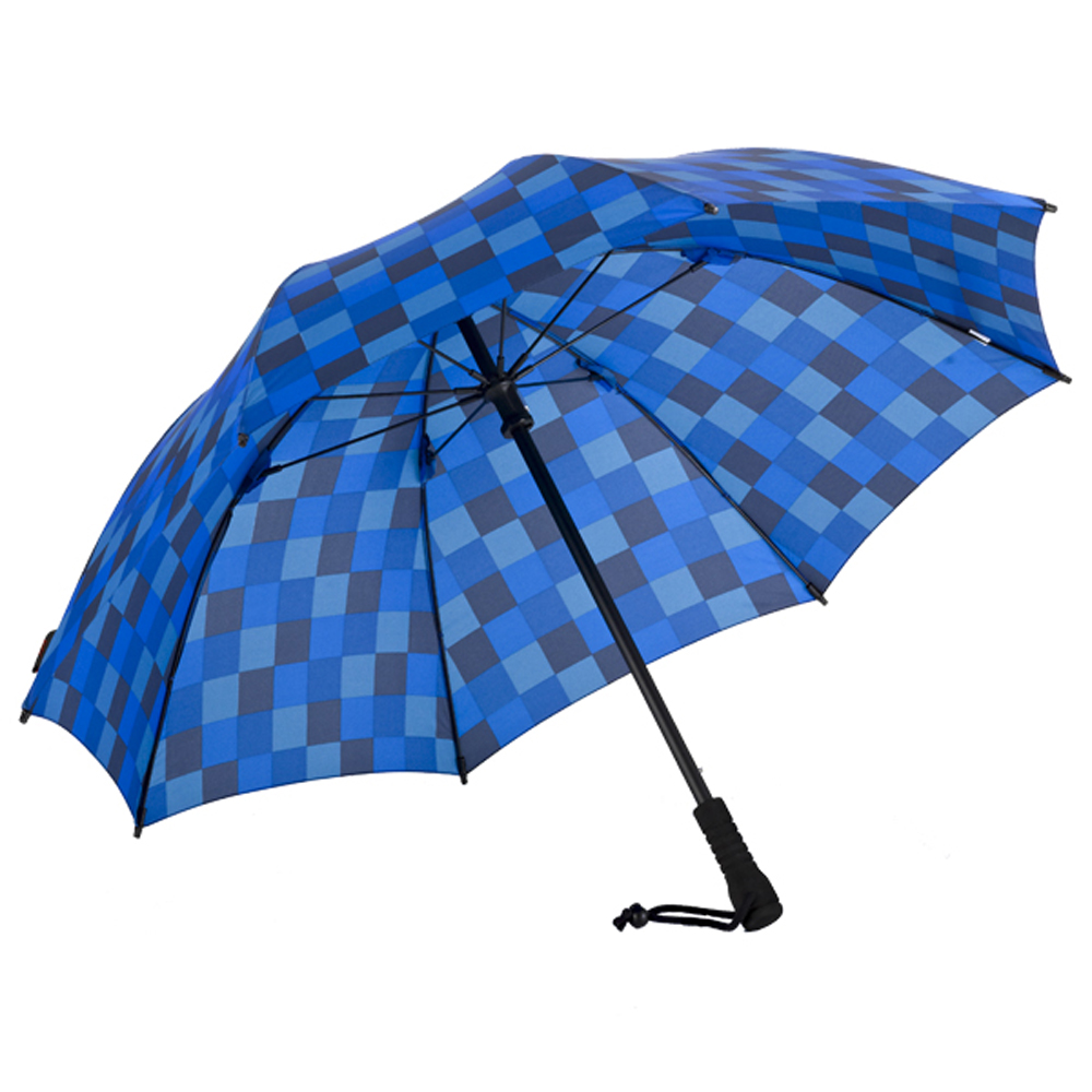 Parapluie de trekking Swing, bleu / vert à carreaux