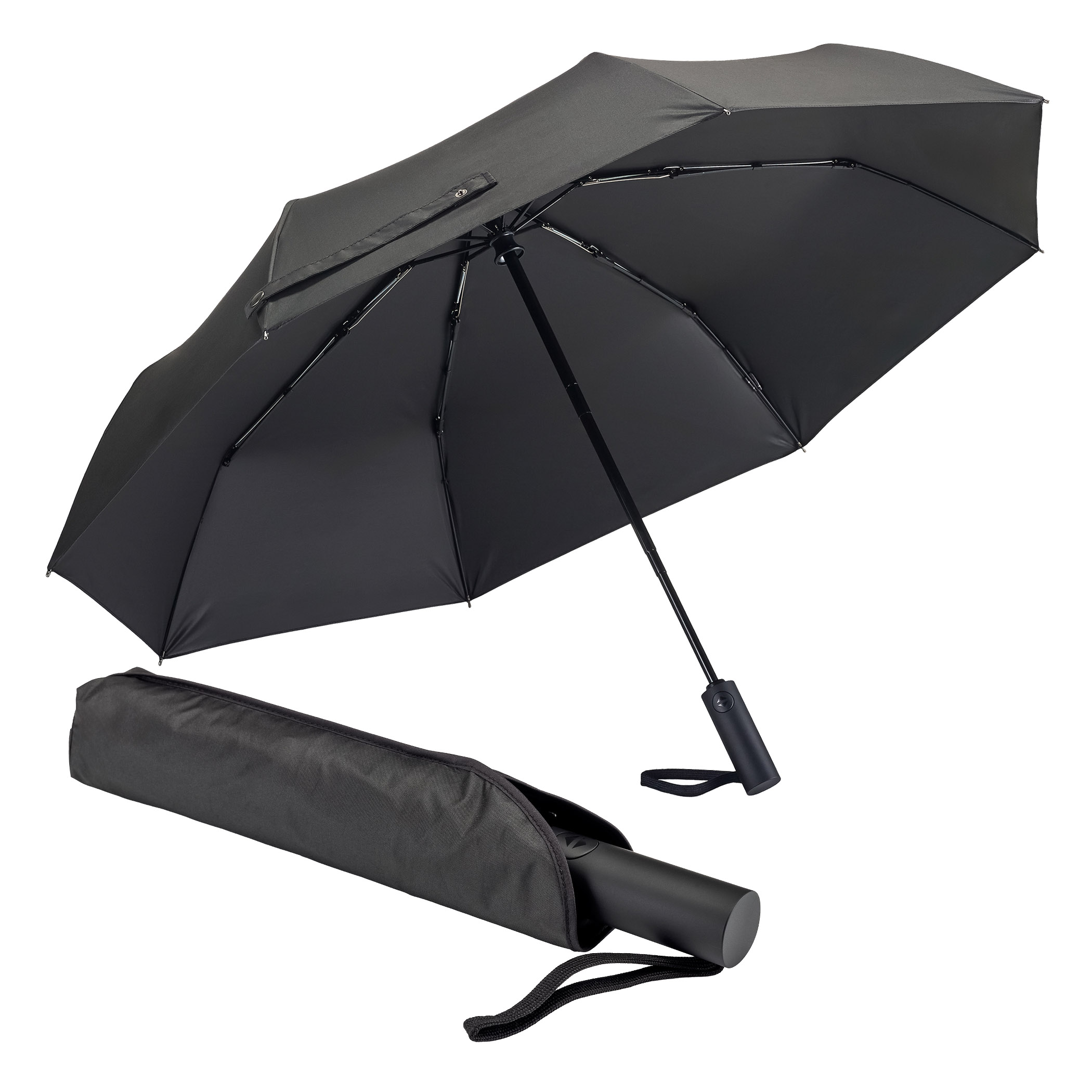 Parapluie de ville 3060, noir, protection FPU 50+, parapluie de poche, automatique, poignée longue