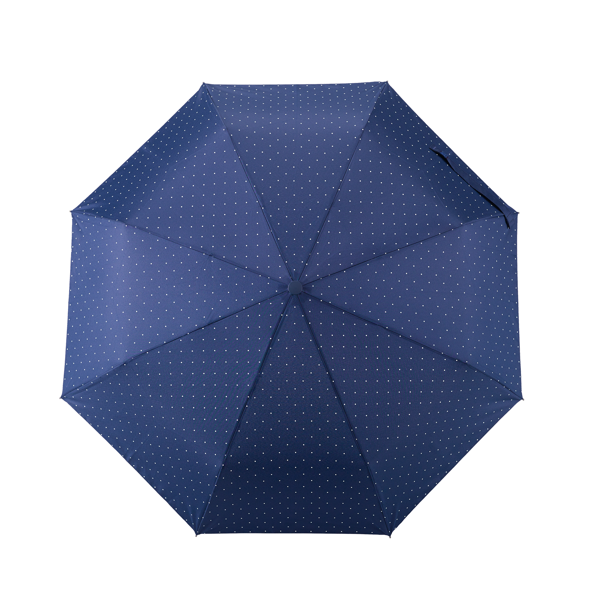 City umbrella 32P7-PWD, navy blue, pocket umbrella, eco-friendly, automatic, sustainable materials, dot design, white