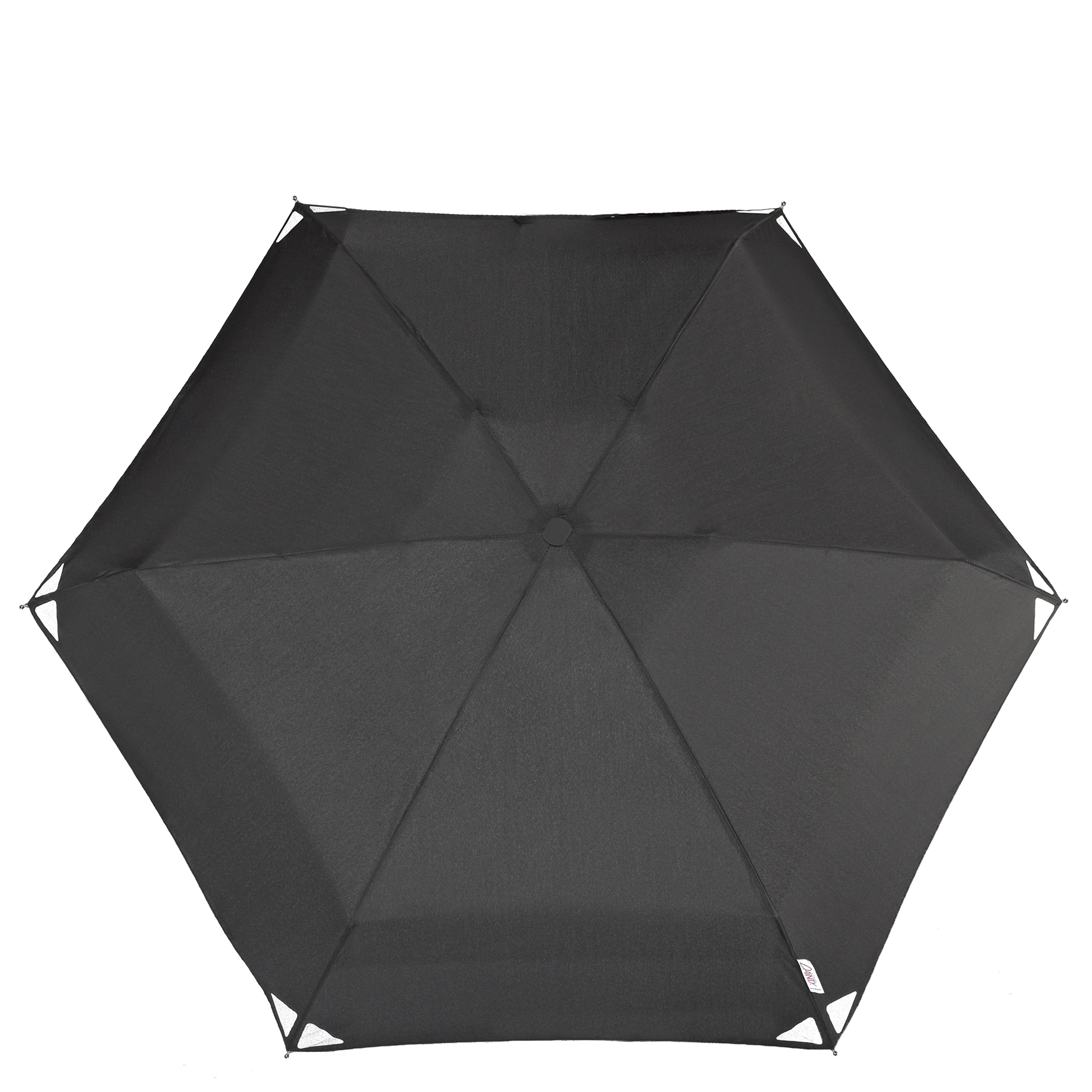 Trekking umbrella Dainty, black, with reflectors