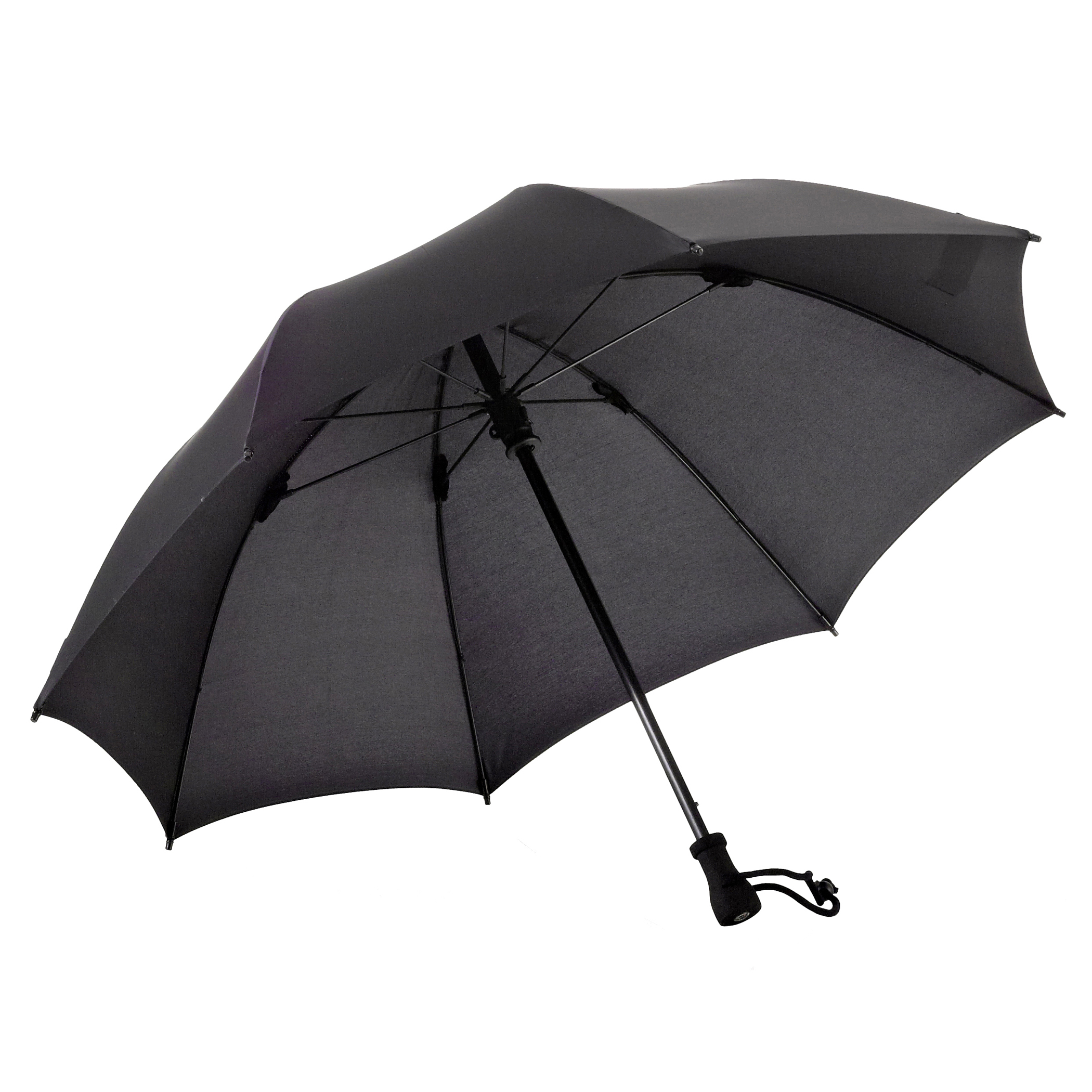 Trekking umbrella birdiepal outdoor, black, stick umbrella, extremely sturdy, stormproof