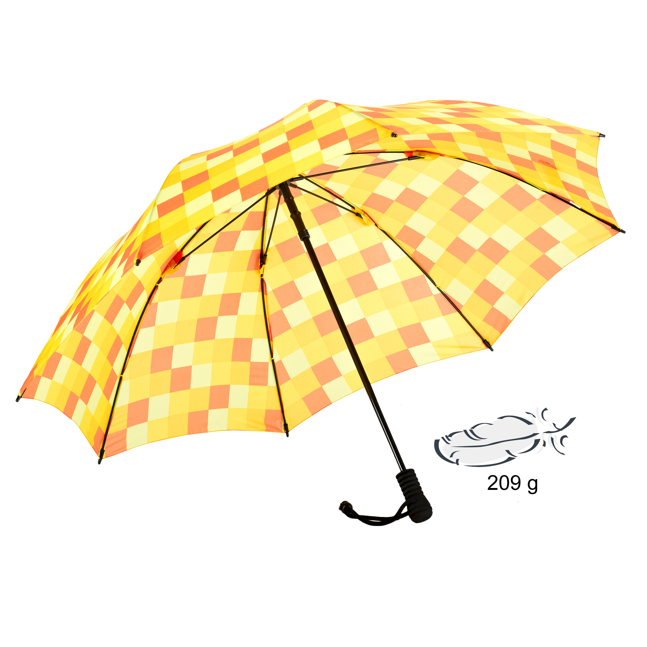 Trekking umbrella Swing liteflex, yellow / orange plaid