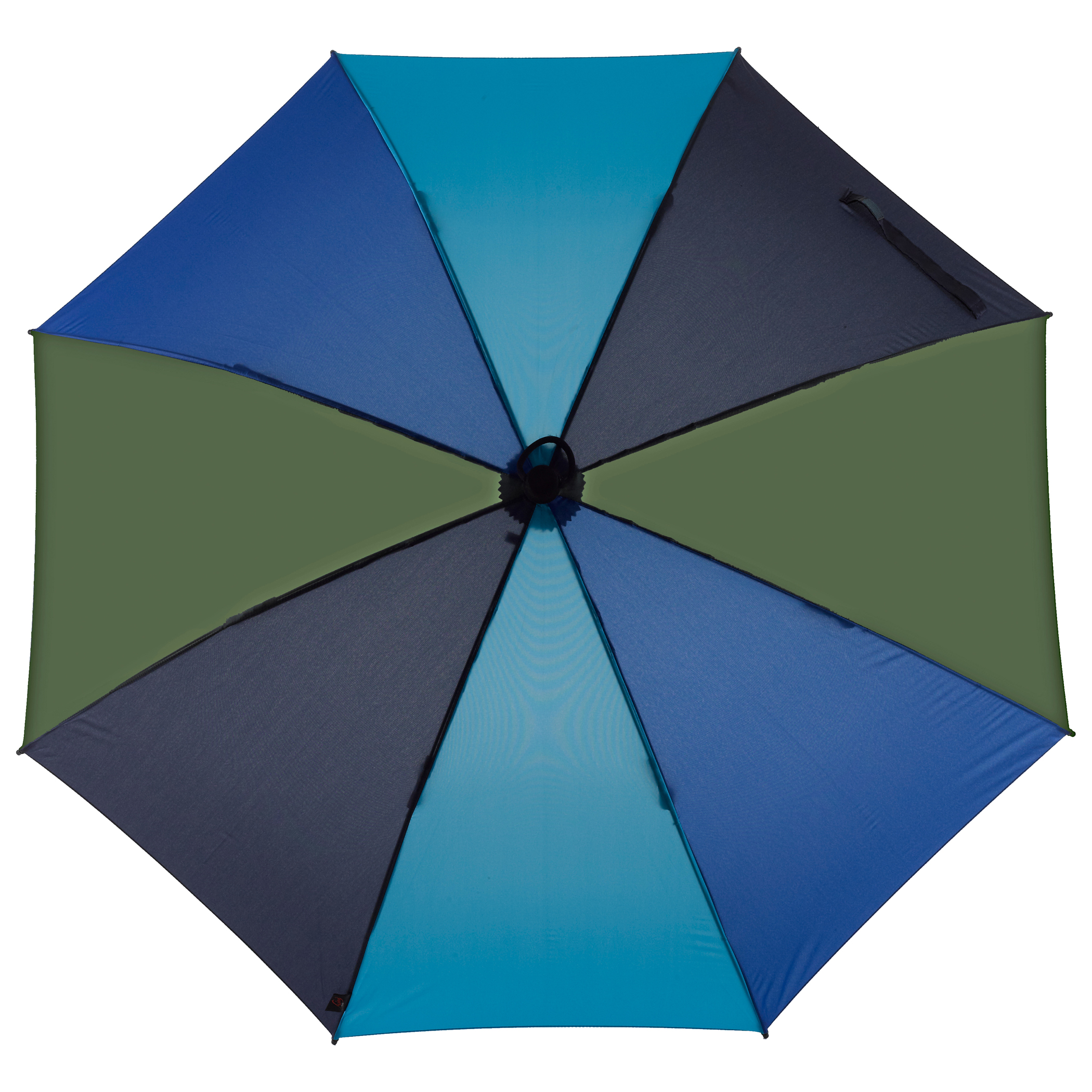 Trekking-Regenschirm Swing handsfree, blau / grün