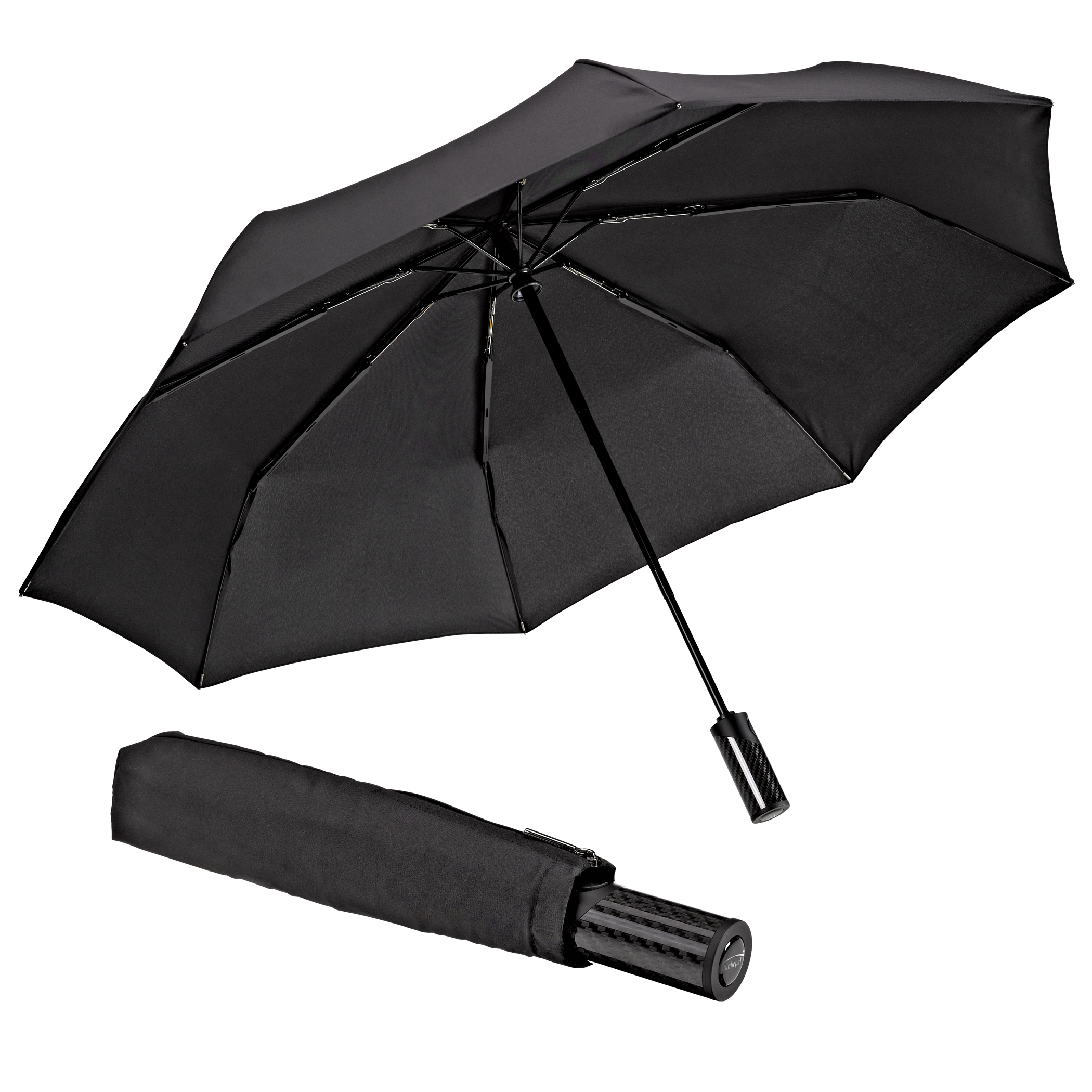 Parapluie de ville 3133-CBL, noir, automatique poignée en carbone