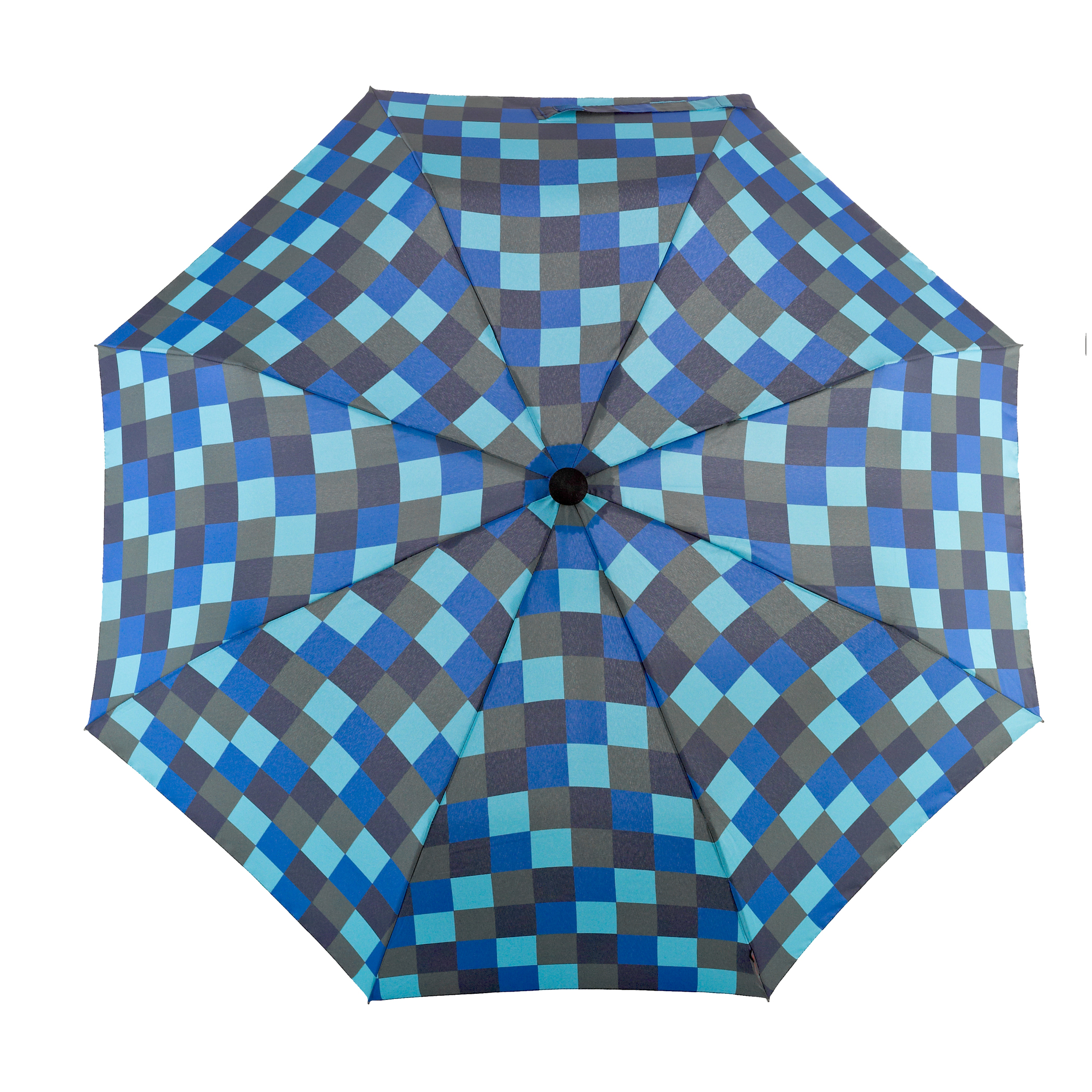 Parapluie de trekking teleScope handsfree, bleu / vert à carreaux