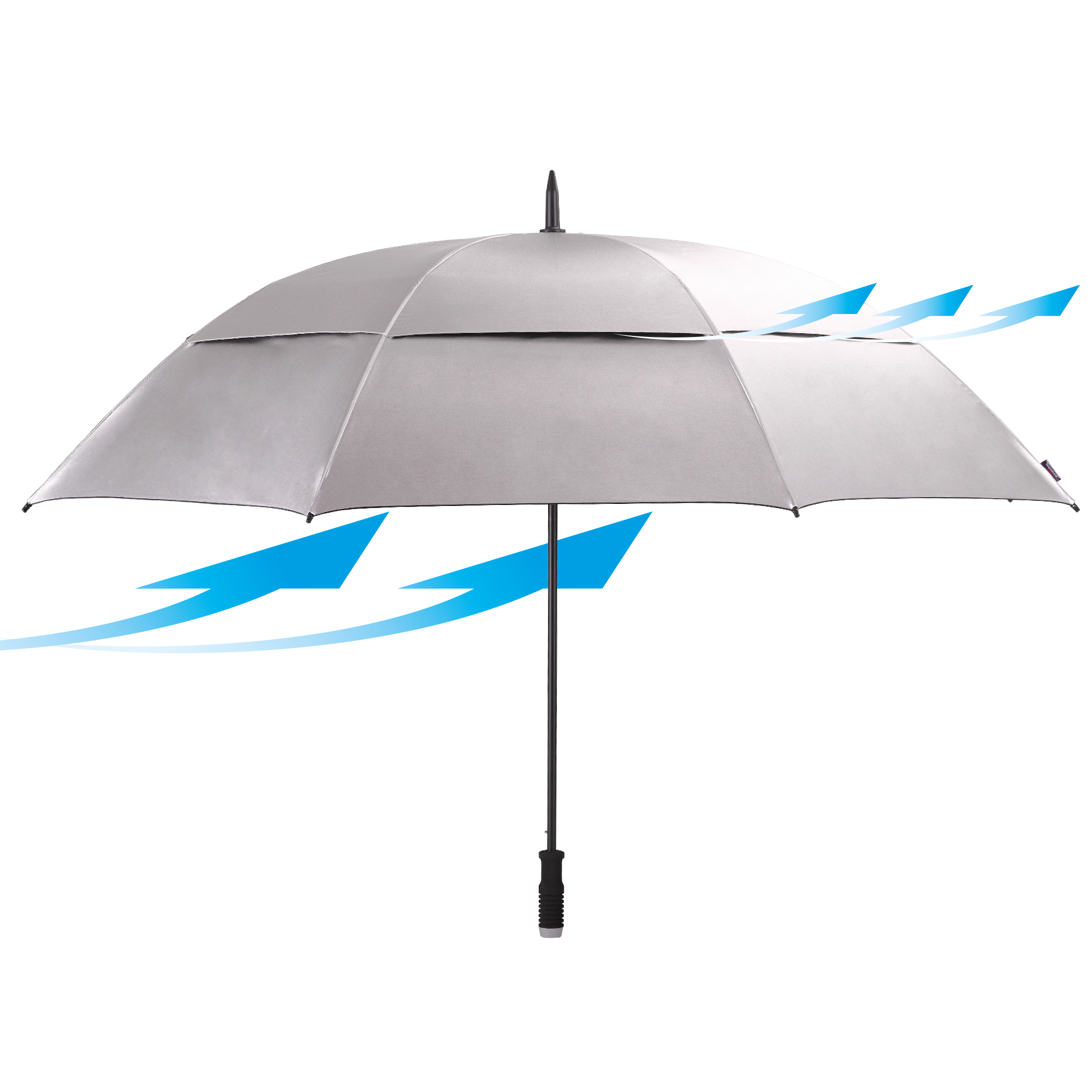 Parapluie de golf birdiepal storm, argent, protection UV50+, parapluie partenaire, double toile stabilisant contre le vent, taille XXL