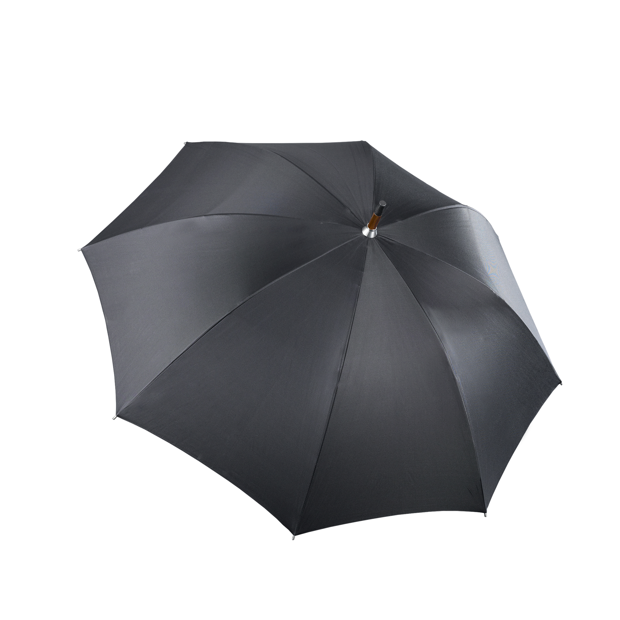 Luxury umbrella Brillant HH88, wooden handle made of walnut, wooden stick made of walnut, silk black